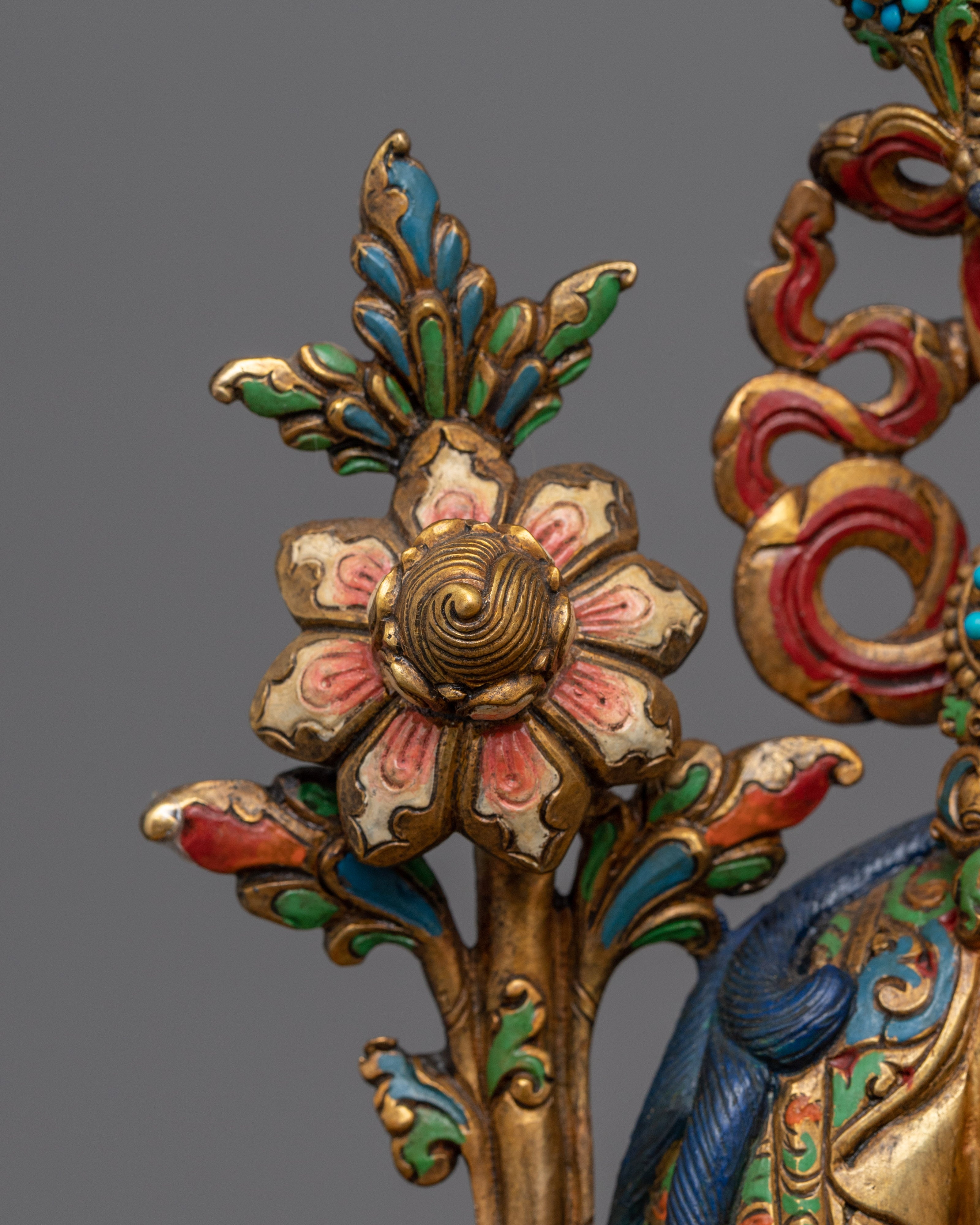 Female Bodhisattva White Tara Statue | Gold Gilded Buddhist Statue