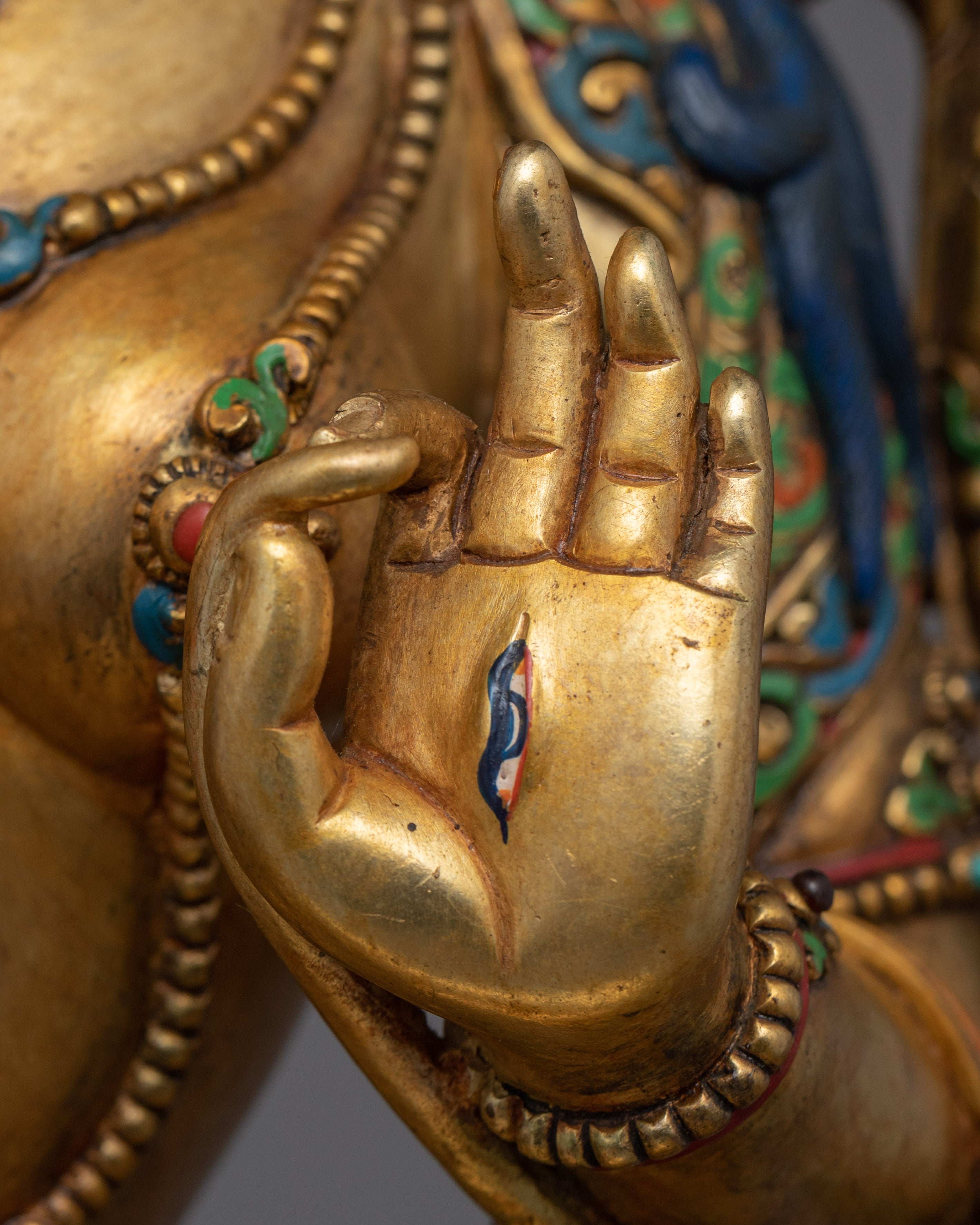 Female Bodhisattva White Tara Statue | Gold Gilded Buddhist Statue