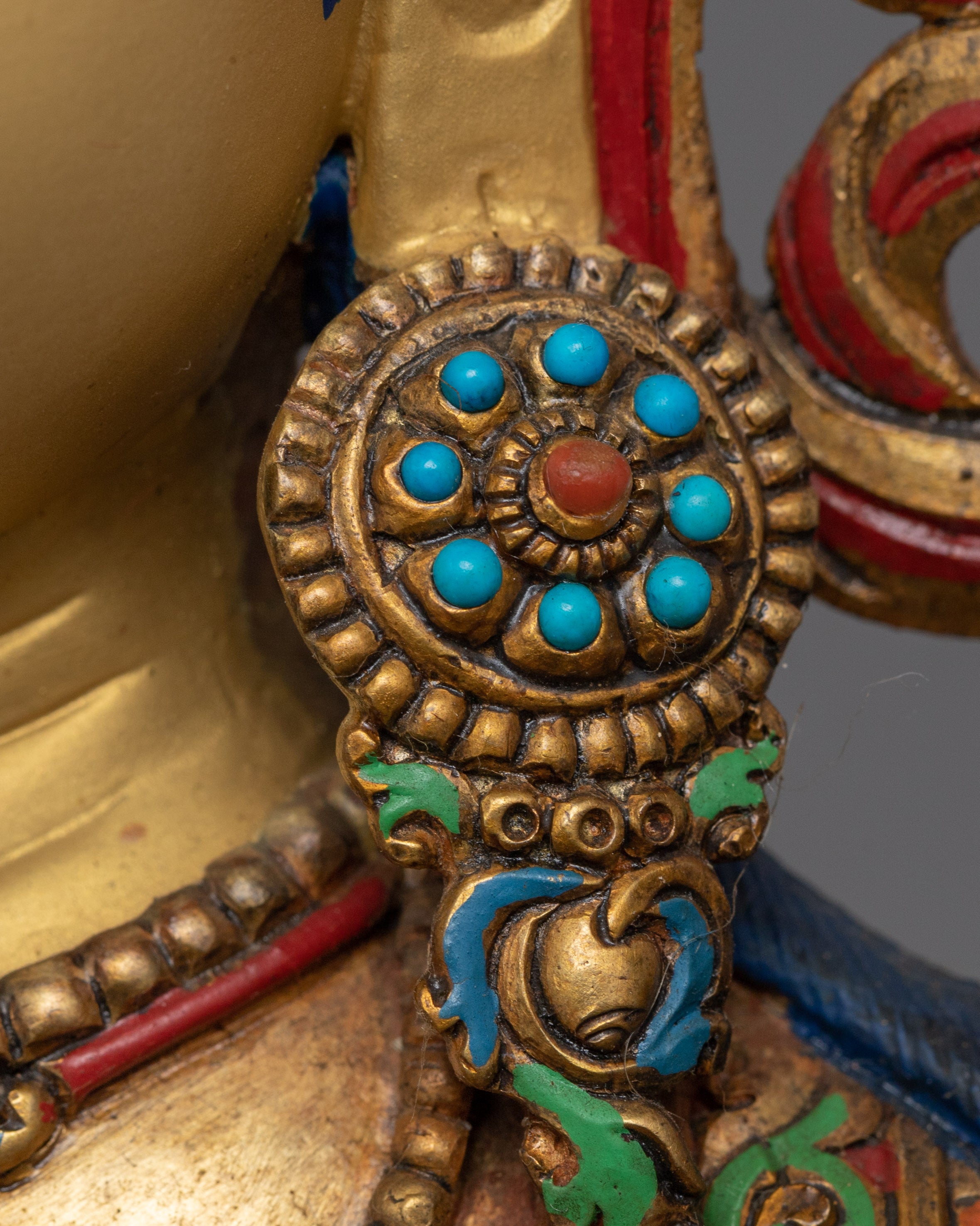 Female Bodhisattva White Tara Statue | Gold Gilded Buddhist Statue