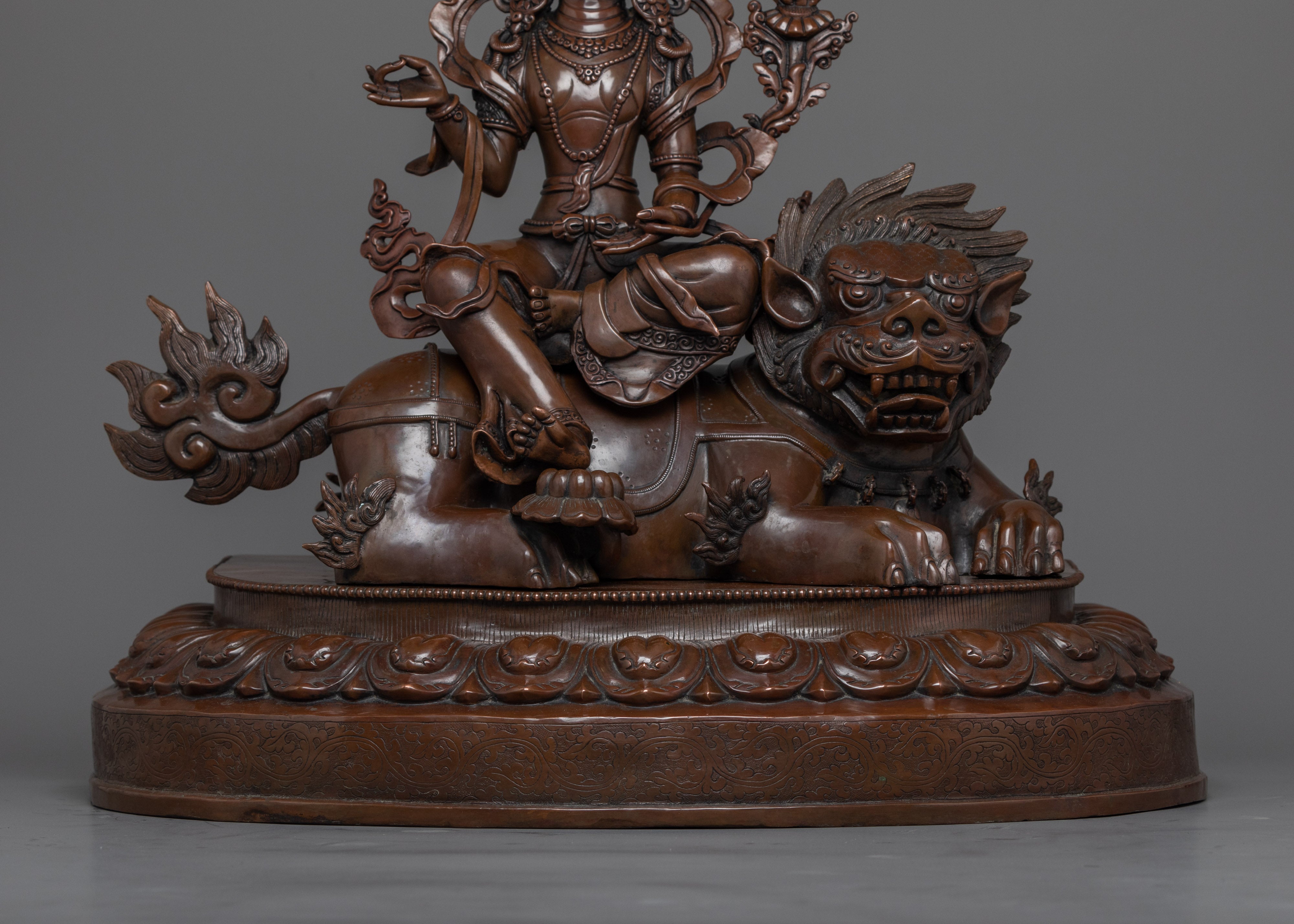 Oxidized Buddhist Art Chenrezig Statue | Handmade Fine Artwork of Nepal
