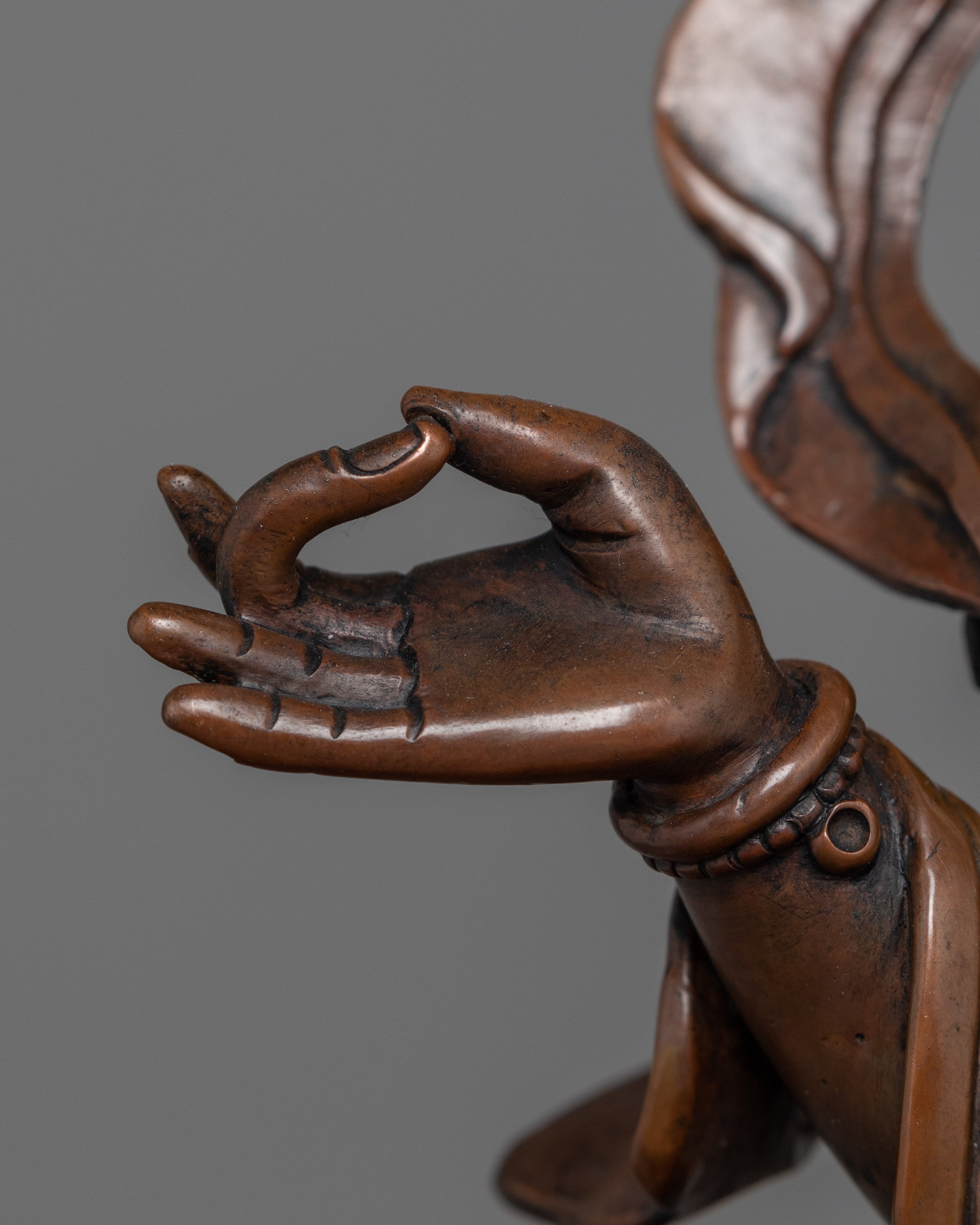 Oxidized Buddhist Art Chenrezig Statue | Handmade Fine Artwork of Nepal