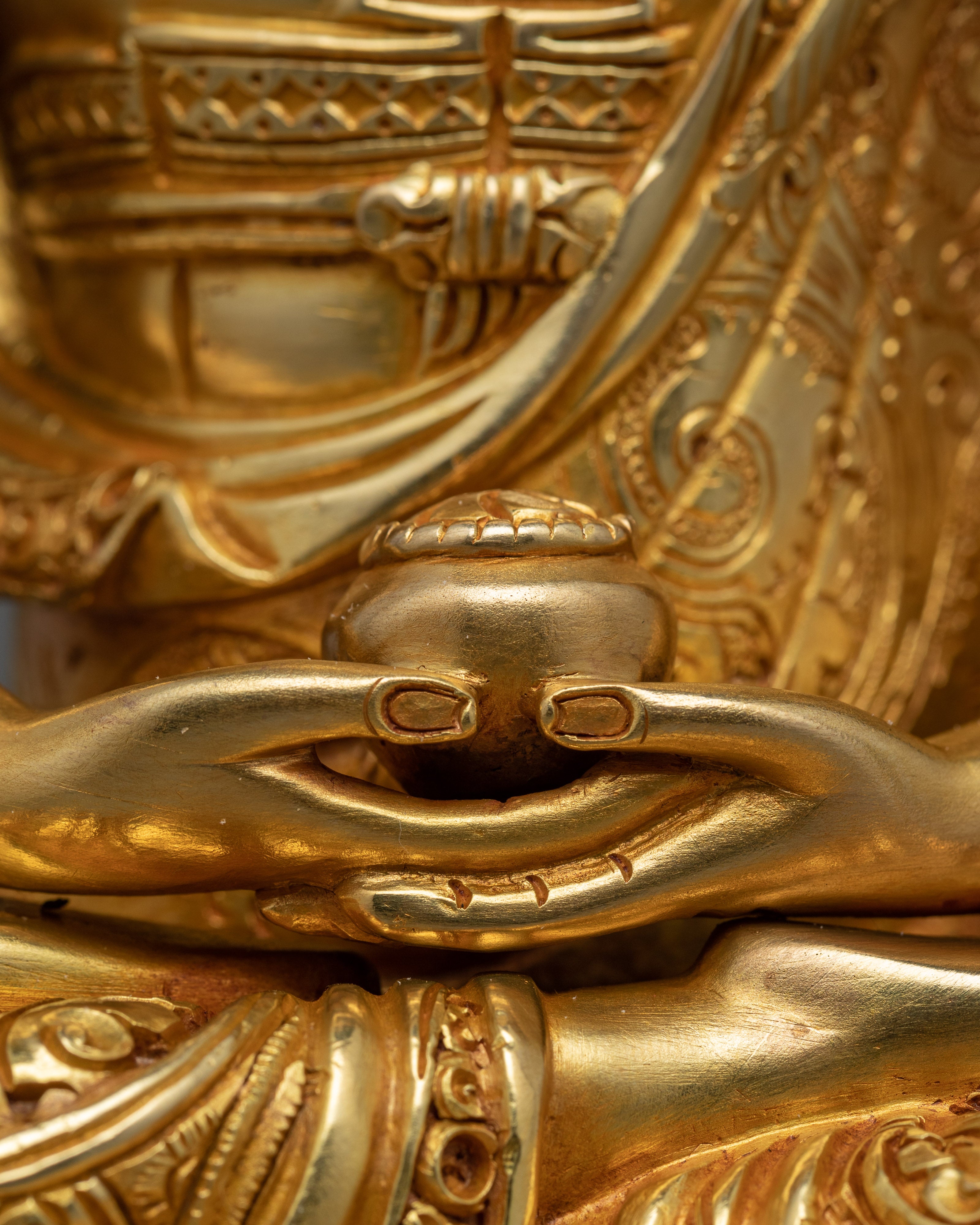 Amitabha Buddha Pure Land Statue | 24k Gold Gilded Figurine