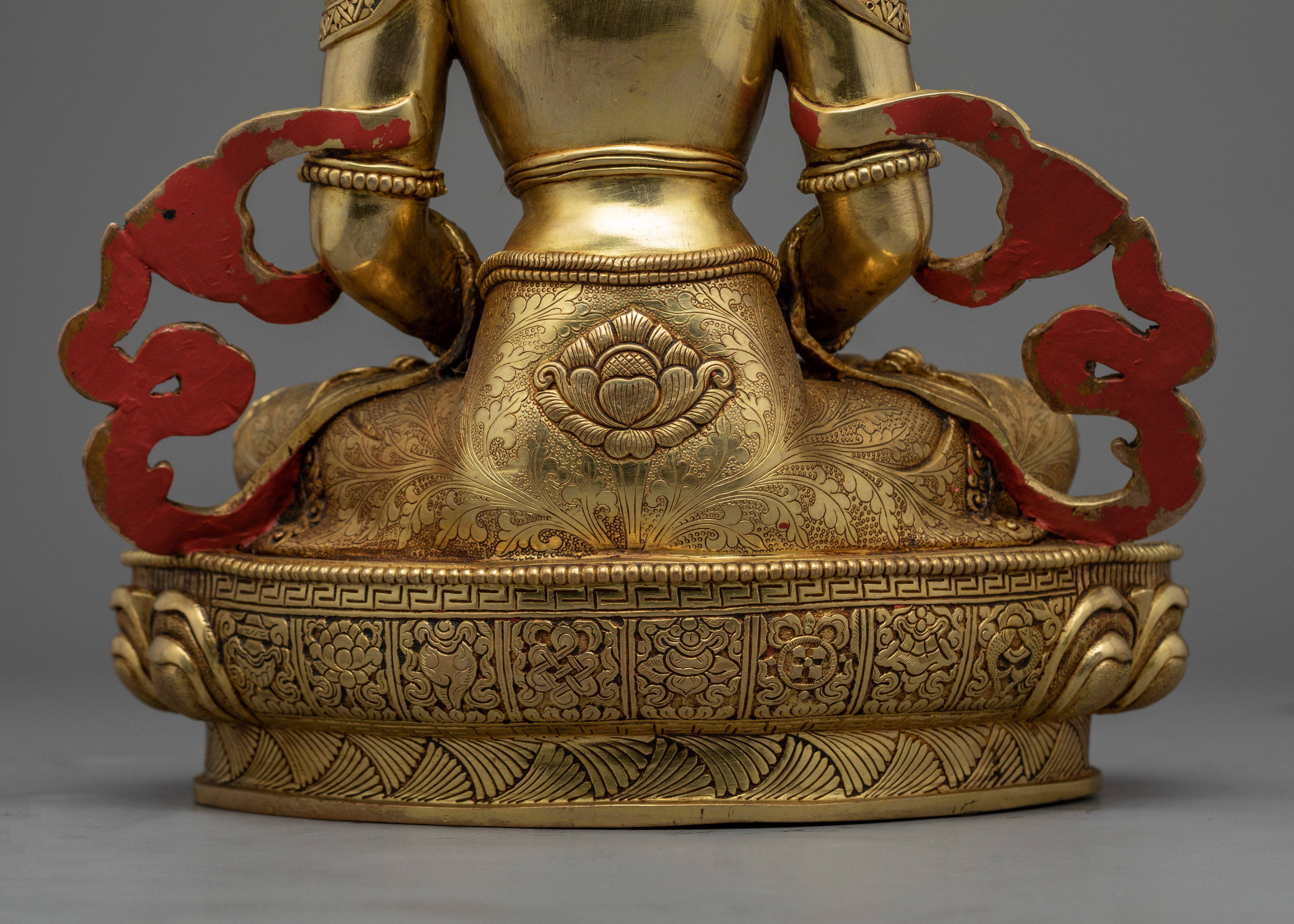 Buddha Amitayus Statue | Gold Gilded Long life Deity
