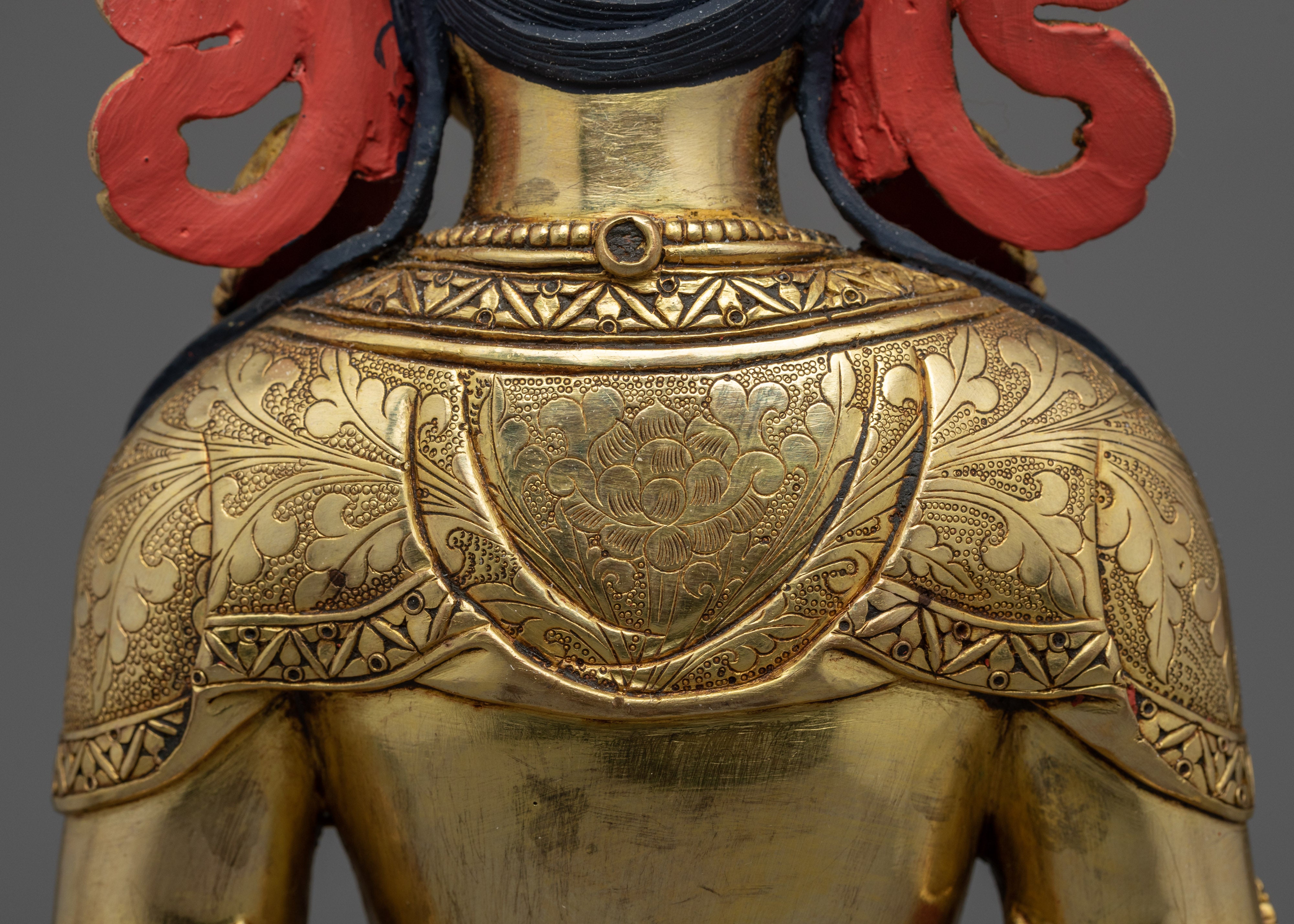 Buddha Amitayus Statue | Gold Gilded Long life Deity