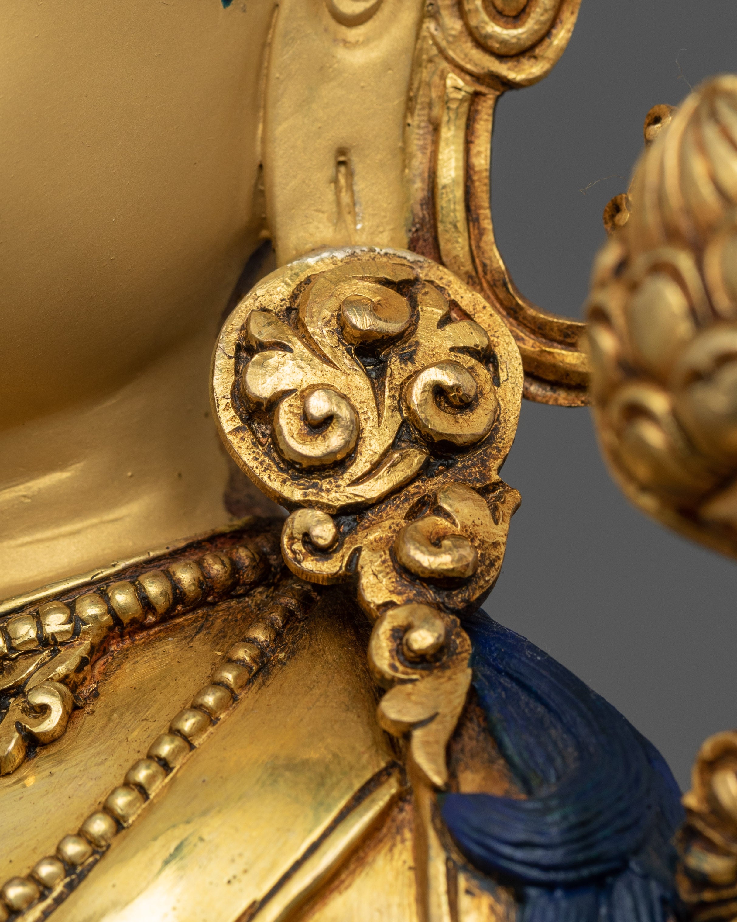 24K Gold Gilded Statue of Green Tara Bodhisattva | Buddhist Meditation Deity Sculpture