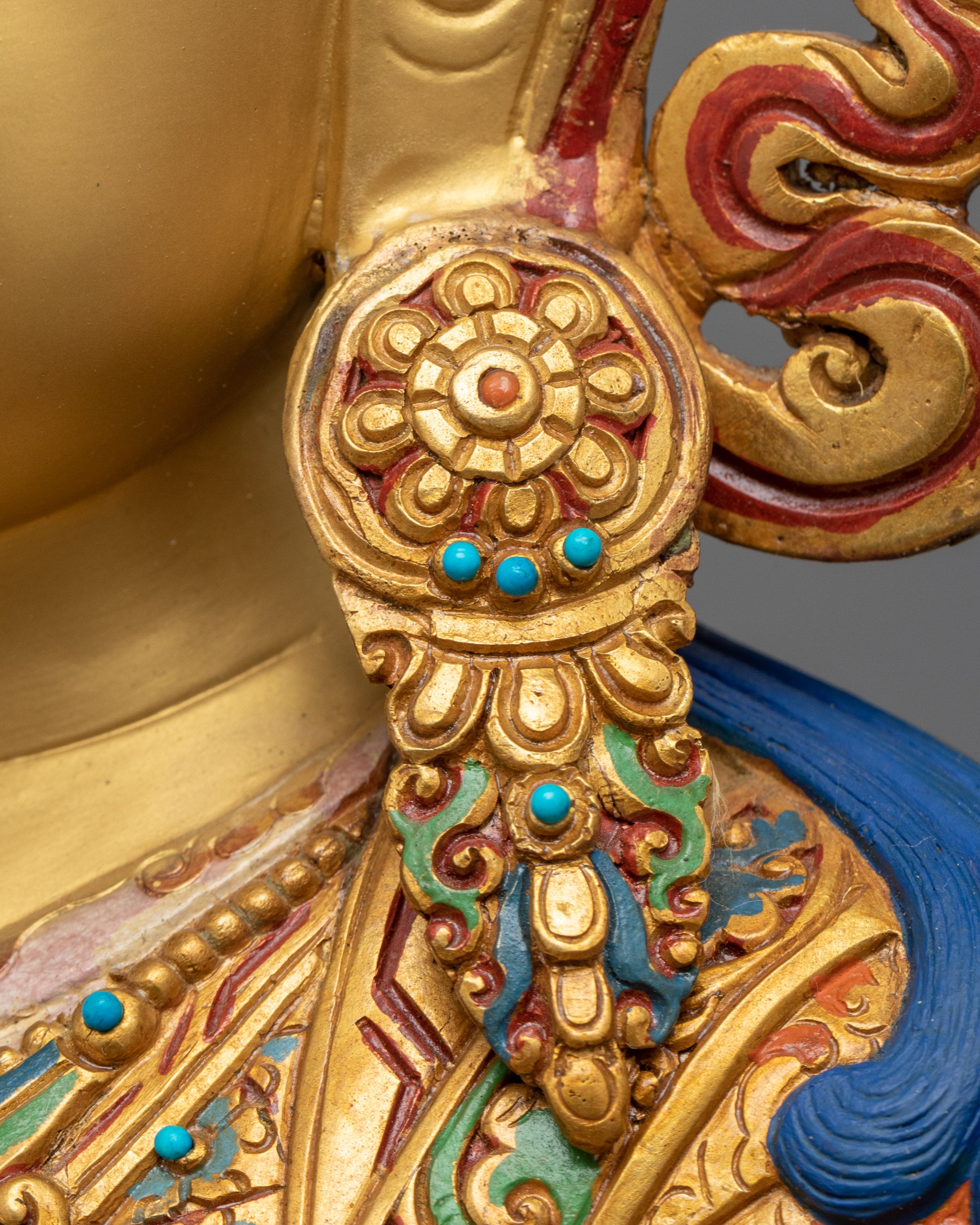 Lotus Born Master, Guru Rinpoche Statue | Gold Gilded Himalayan Buddhist Art