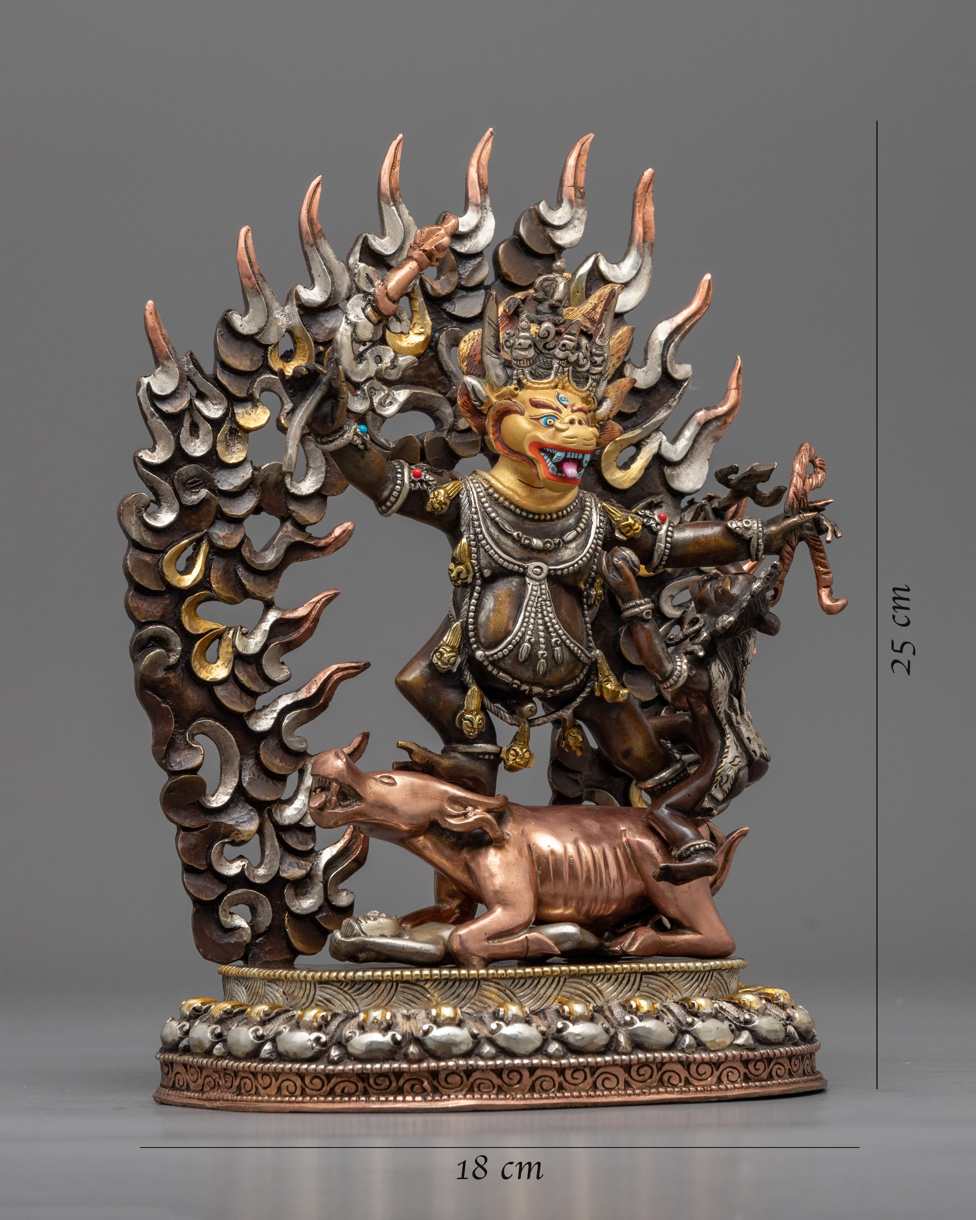 Hand-Carved Statue Yamantaka Deity | Buddhist Wrathful Deity Statue