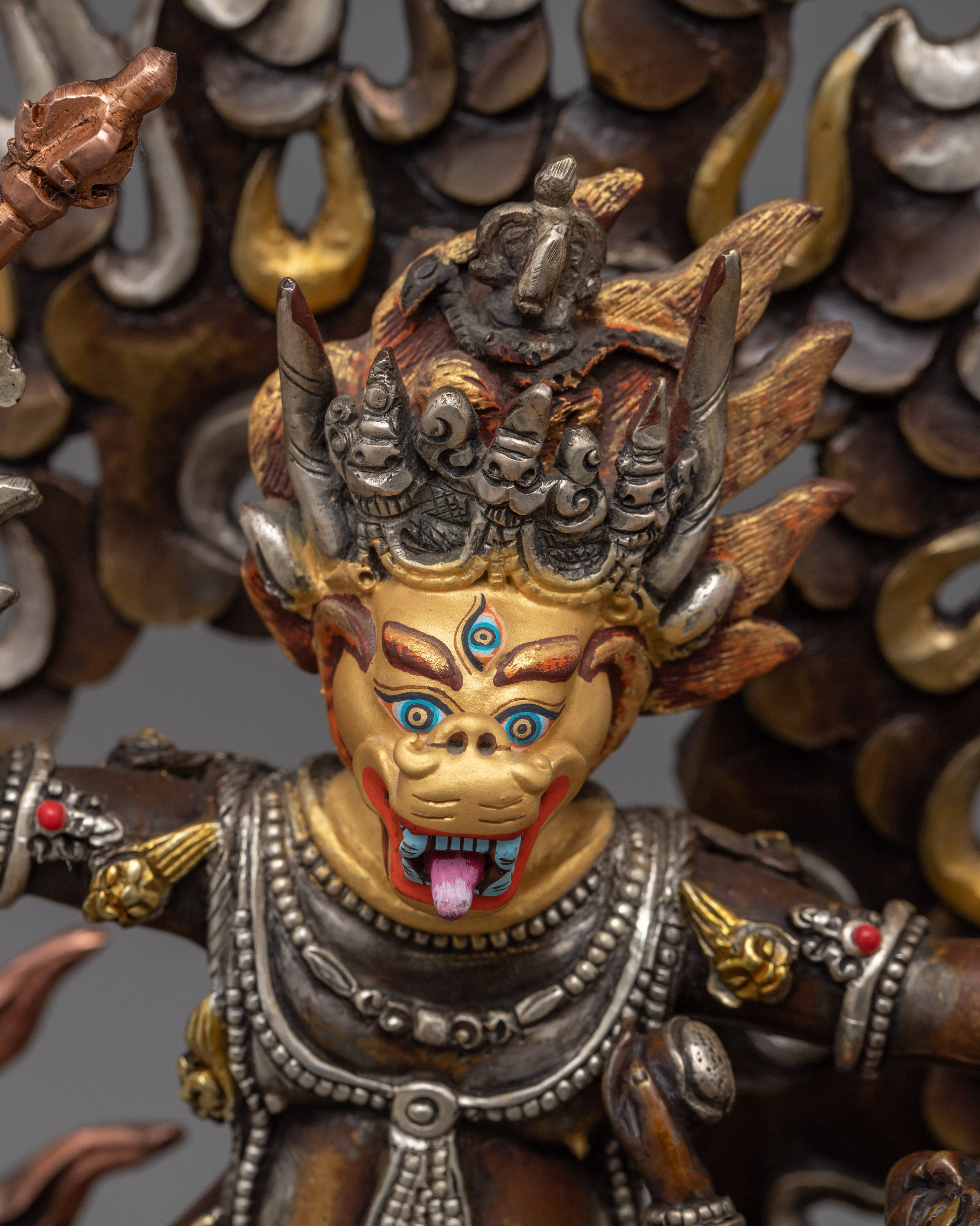 Hand-Carved Statue Yamantaka Deity | Buddhist Wrathful Deity Statue