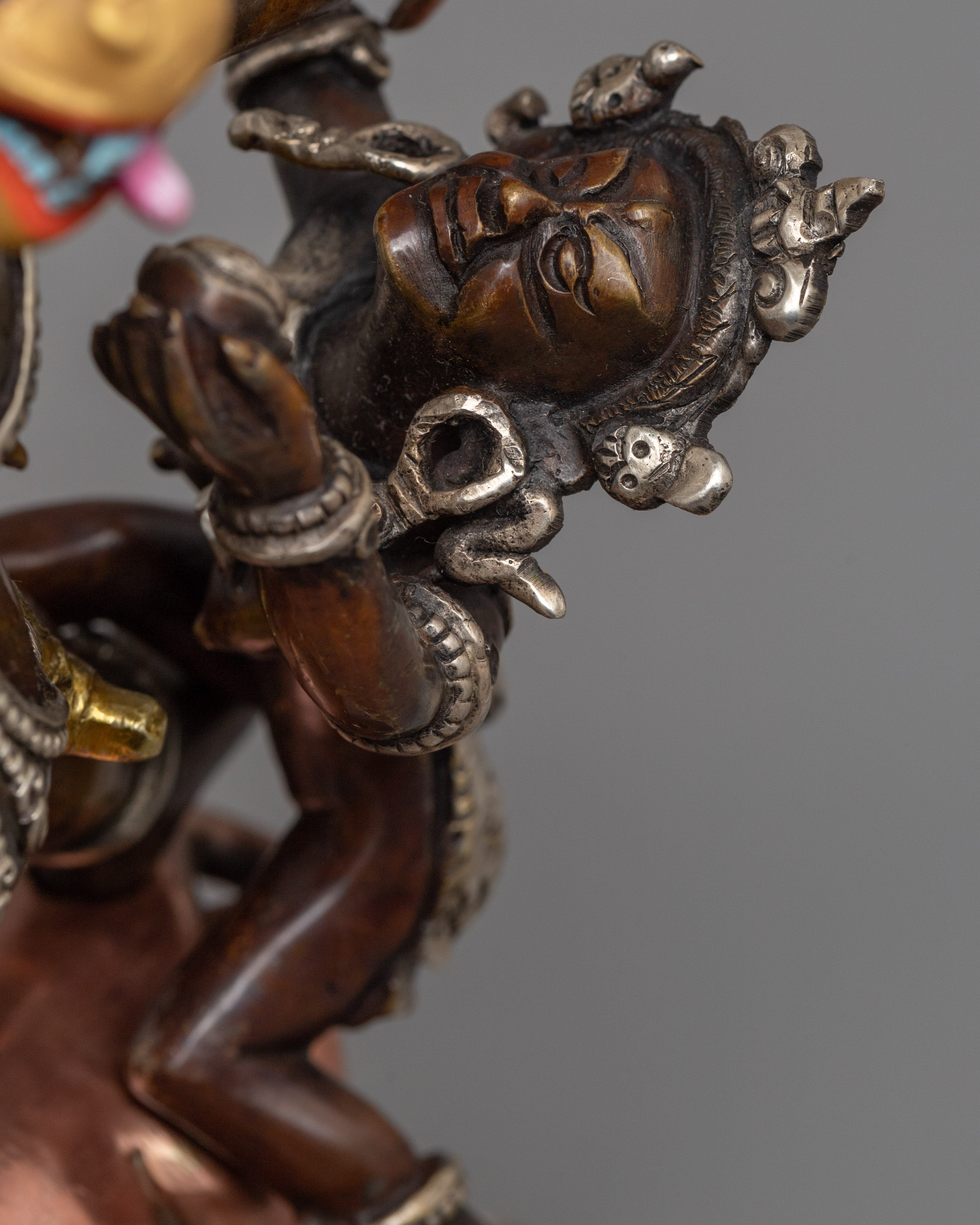 Hand-Carved Statue Yamantaka Deity | Buddhist Wrathful Deity Statue