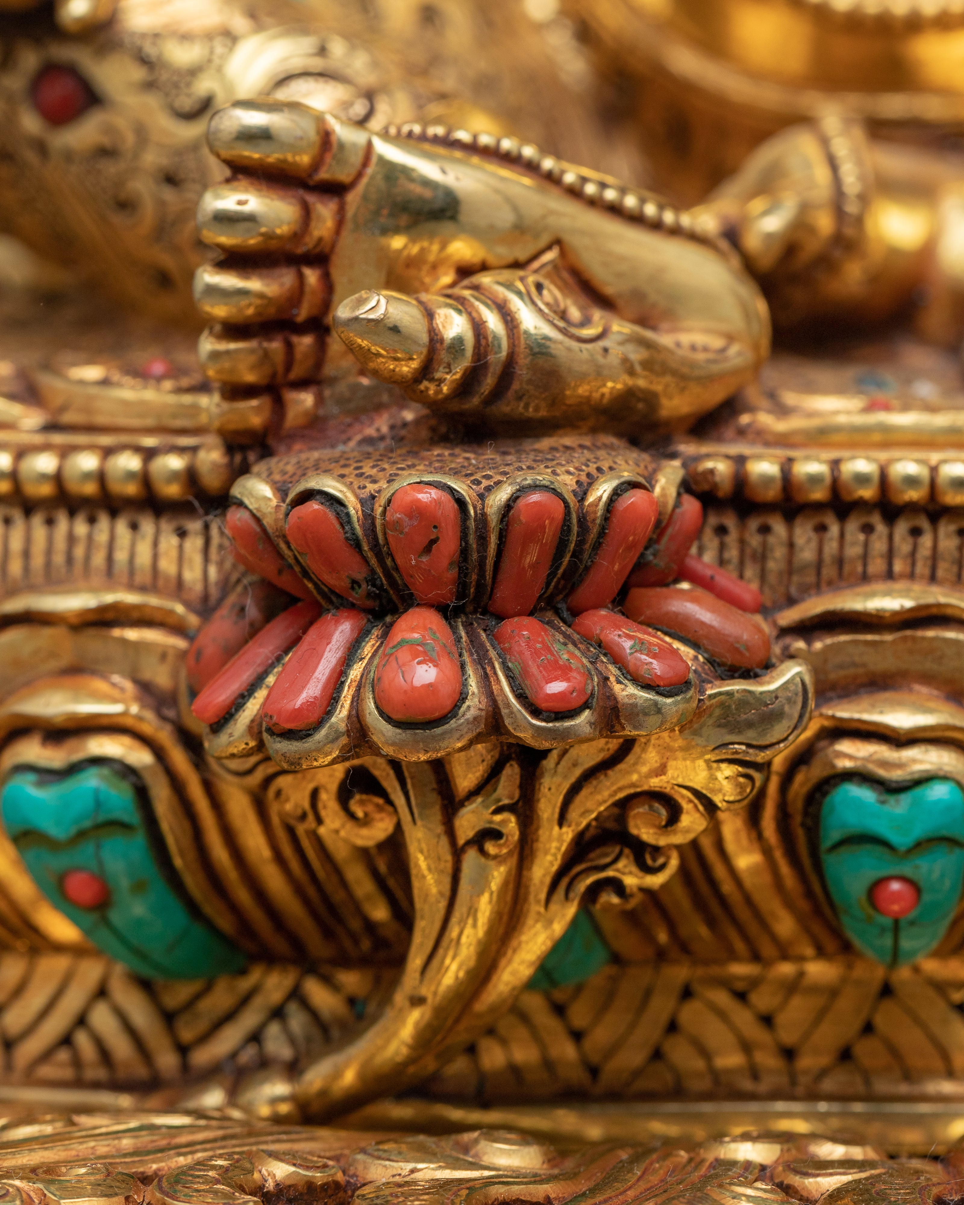 Dzambhala, Wrathful Deity Statue | Gold Gilded Buddhist Statue