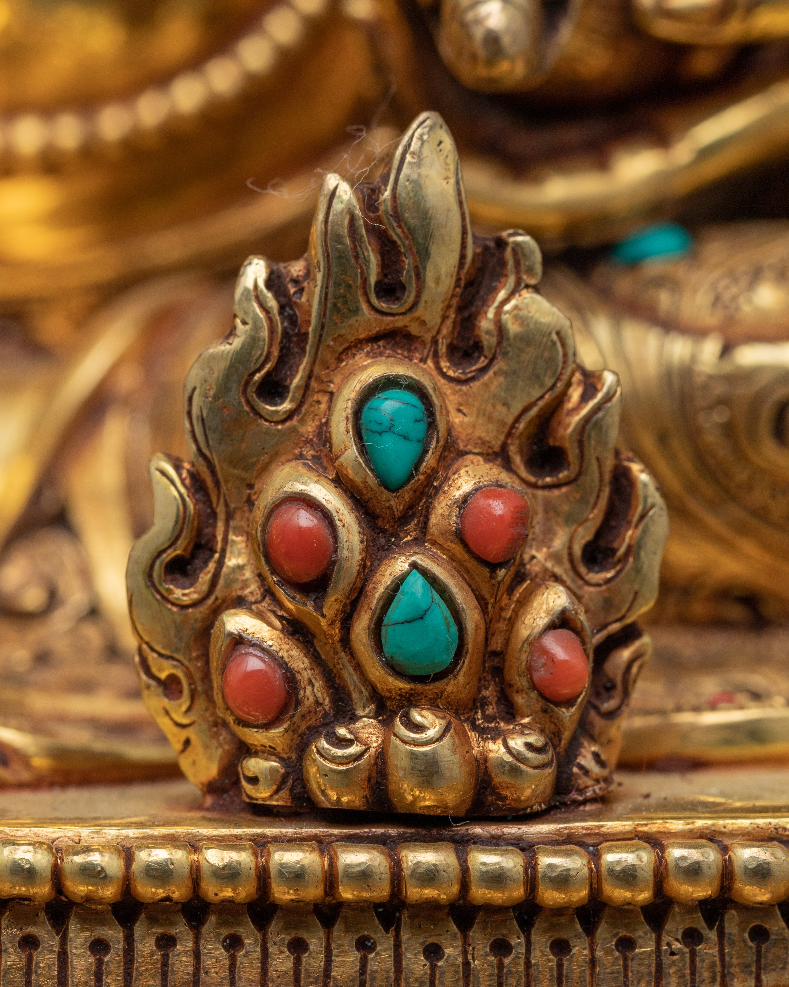 Dzambhala, Wrathful Deity Statue | Gold Gilded Buddhist Statue