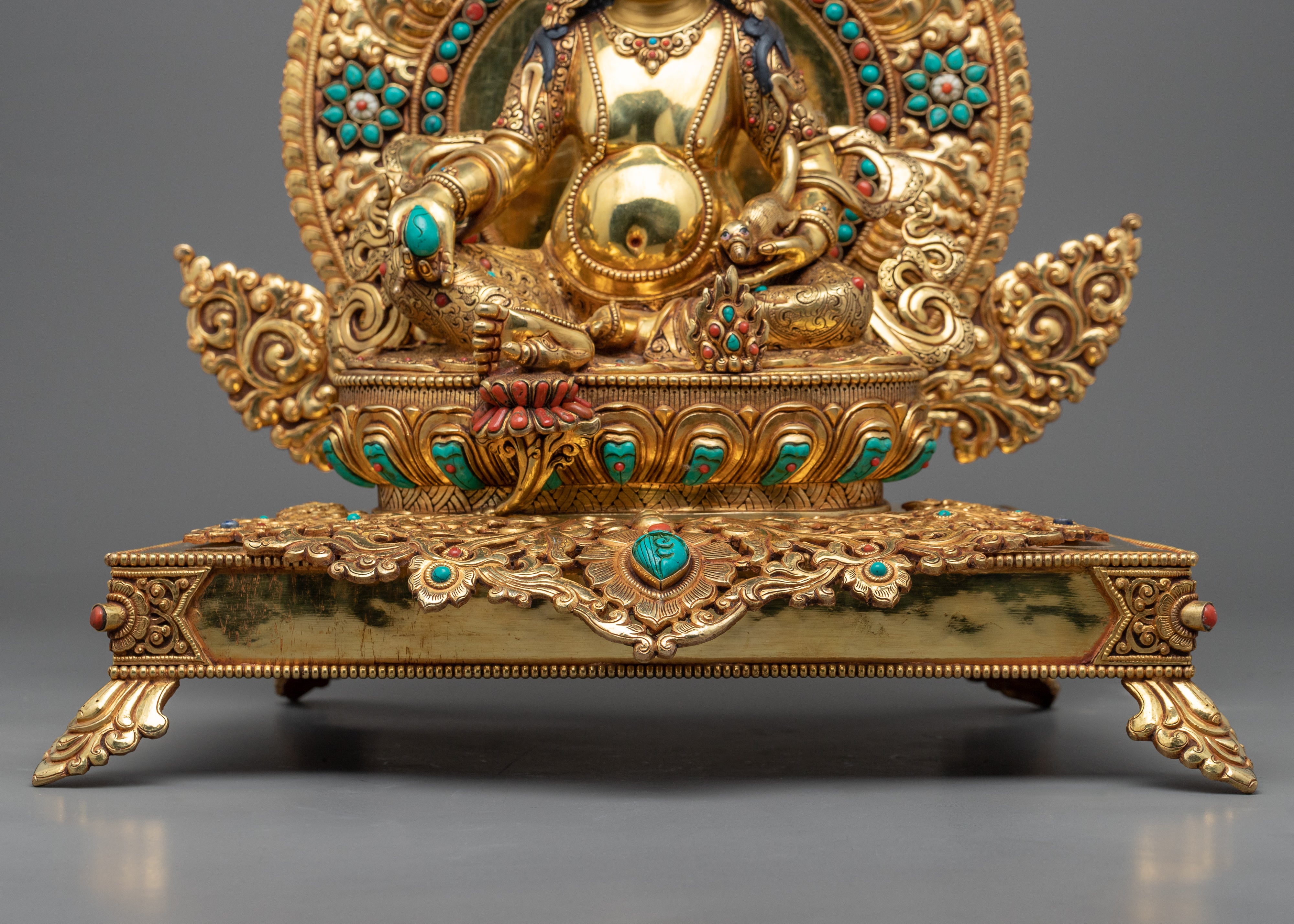 Dzambhala, Wrathful Deity Statue | Gold Gilded Buddhist Statue