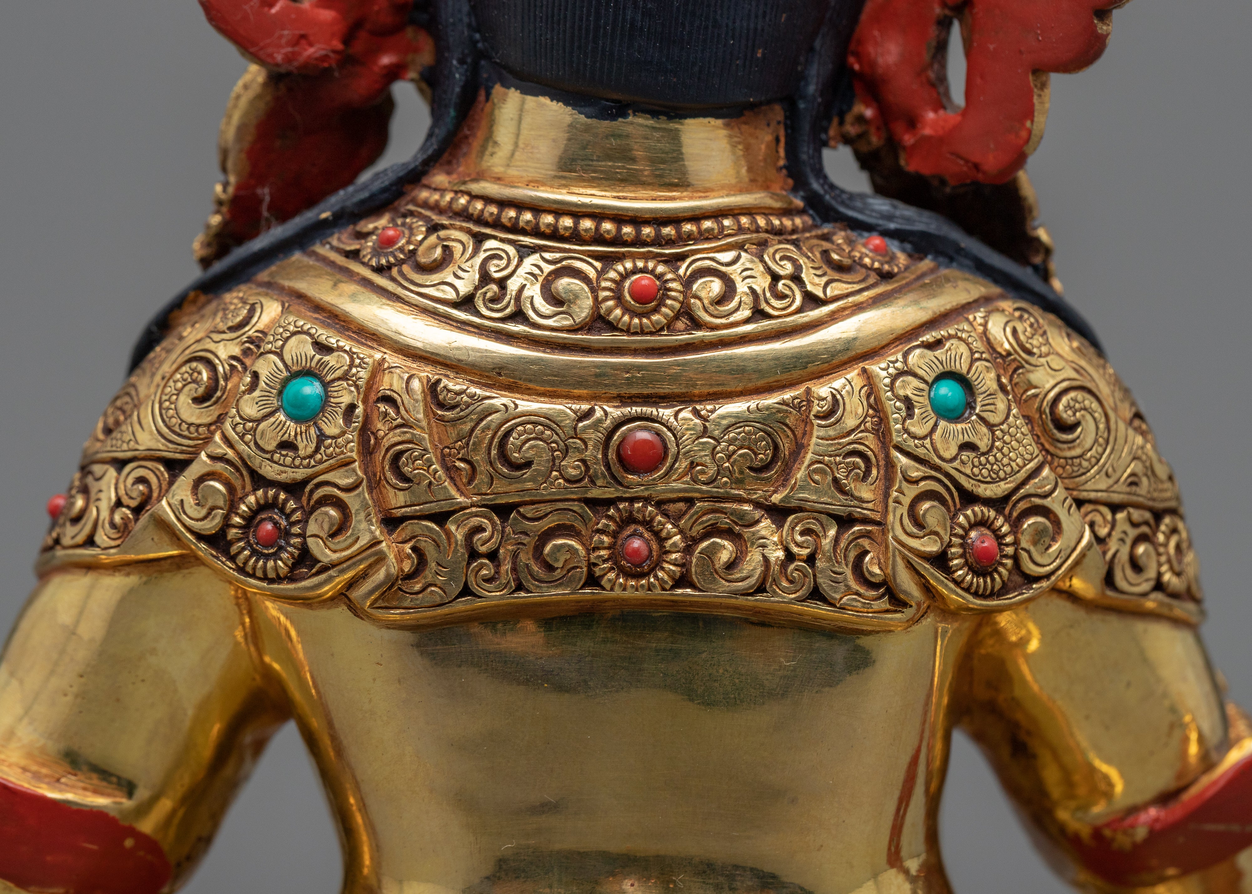 Dzambhala, Wrathful Deity Statue | Gold Gilded Buddhist Statue