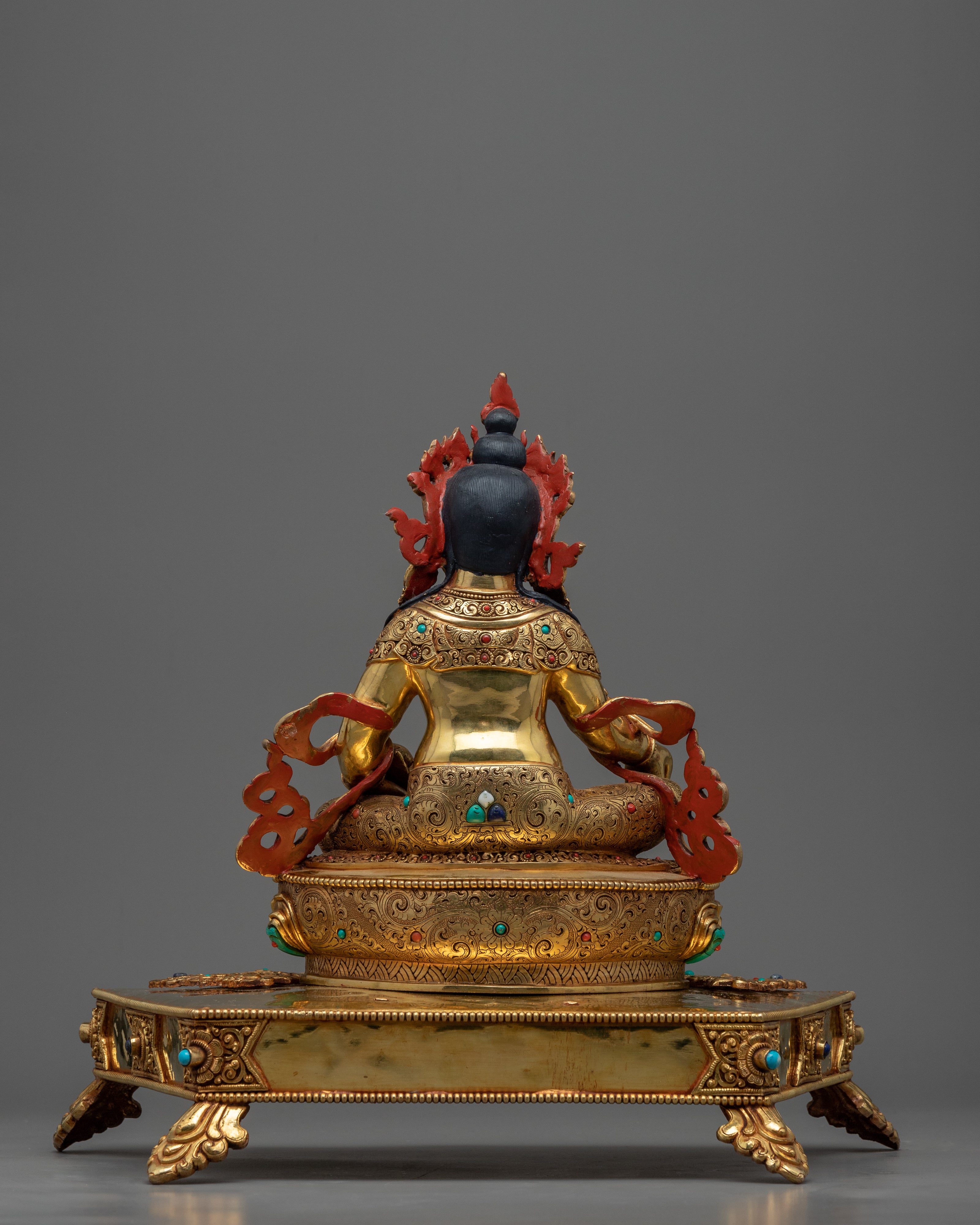 Dzambhala, Wrathful Deity Statue | Gold Gilded Buddhist Statue