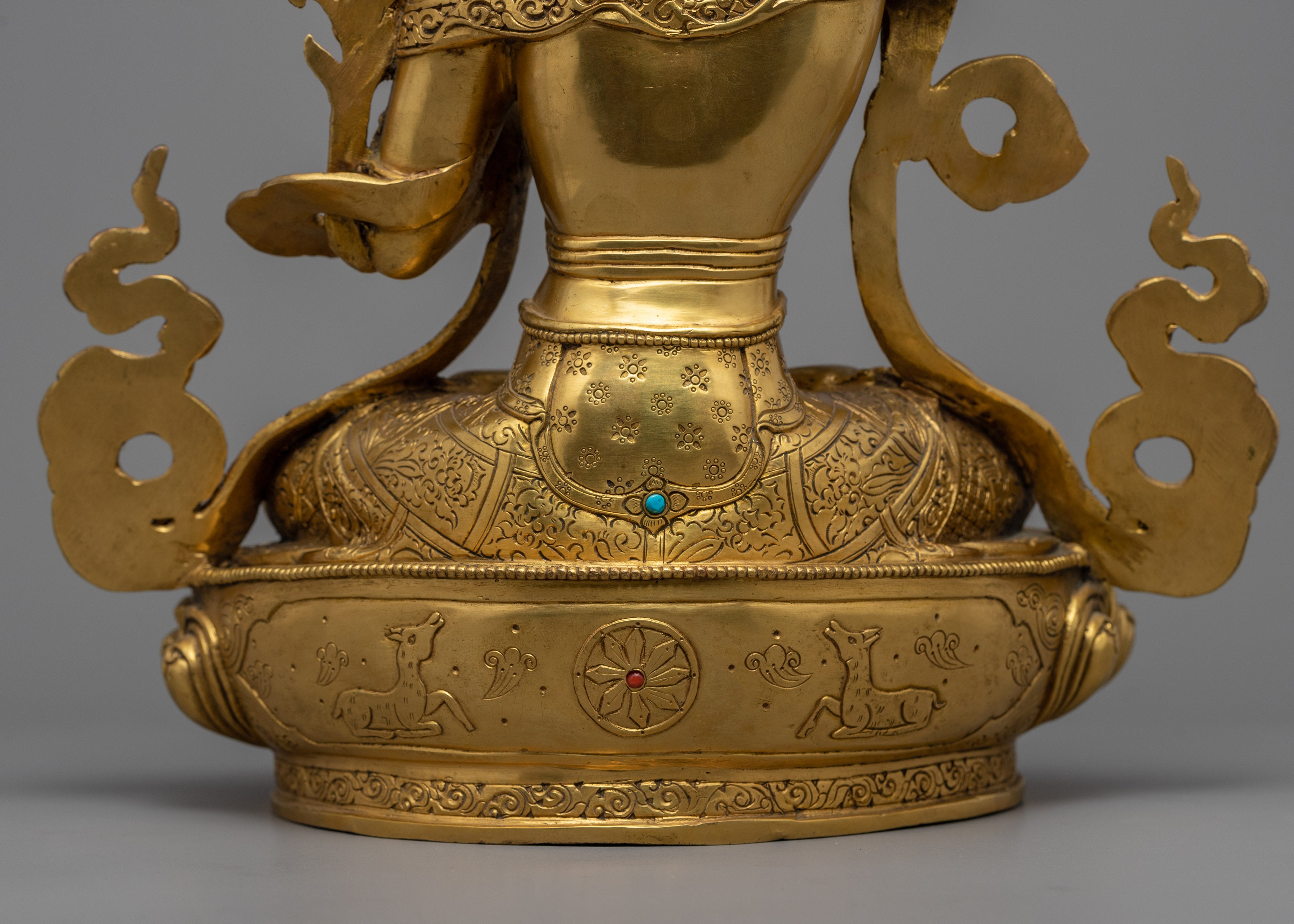 Bodhisattva Manjushri, of Wisdom Statue | Gold Gilded Buddhist Art