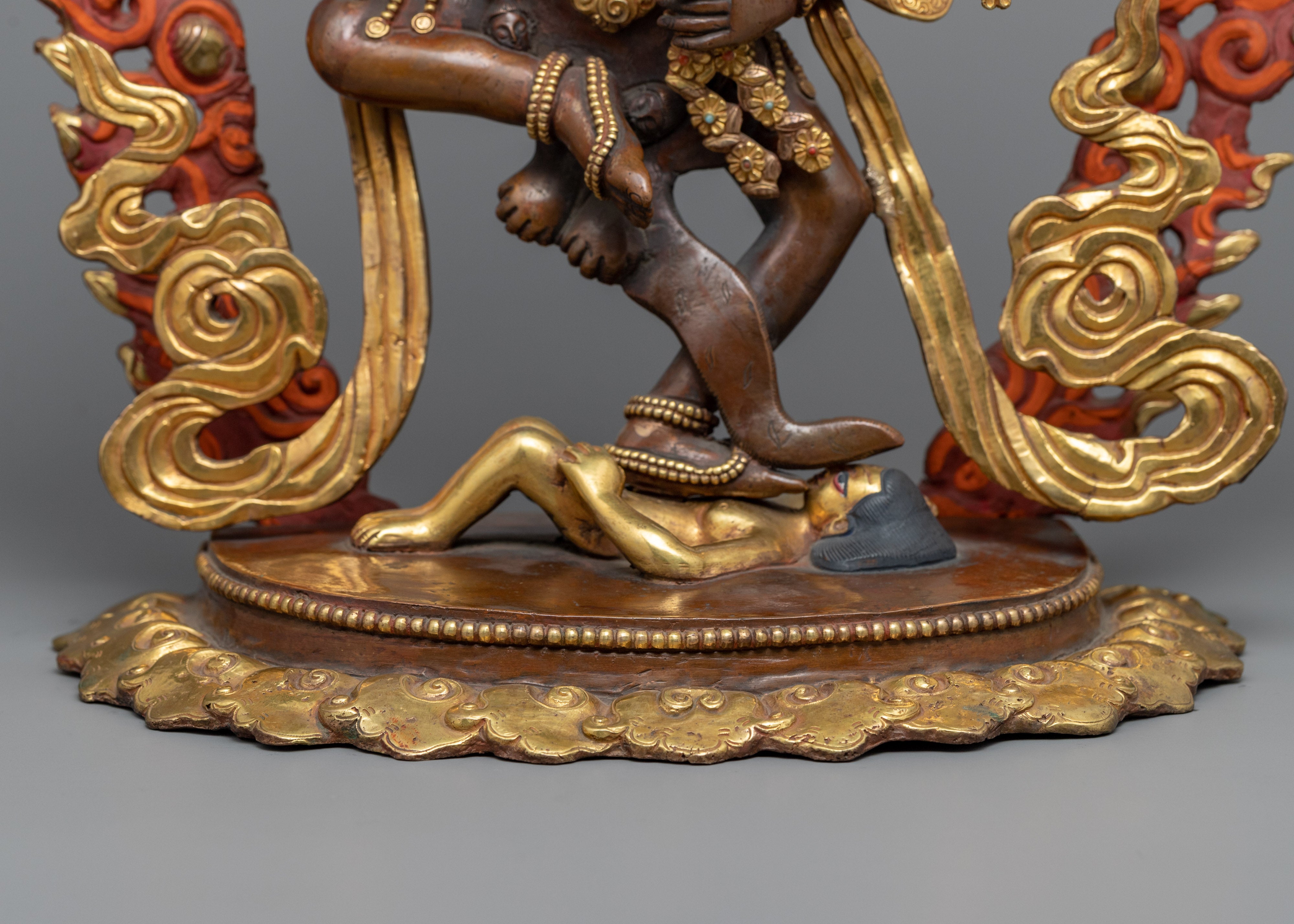 Gold Gilded Kurukulla Dakini Statue | Hand Carved Himalayan Buddhist Statue