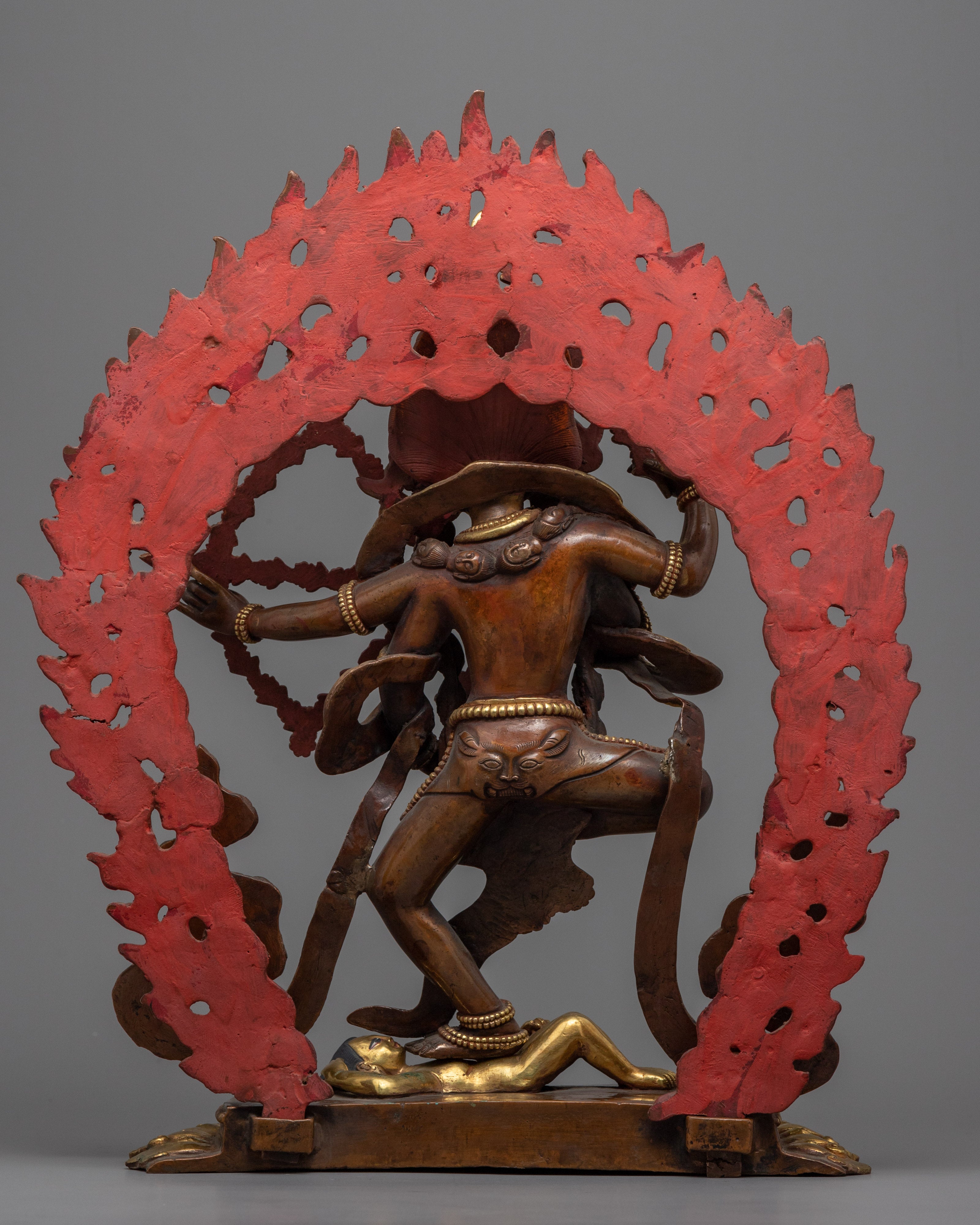 Gold Gilded Kurukulla Dakini Statue | Hand Carved Himalayan Buddhist Statue