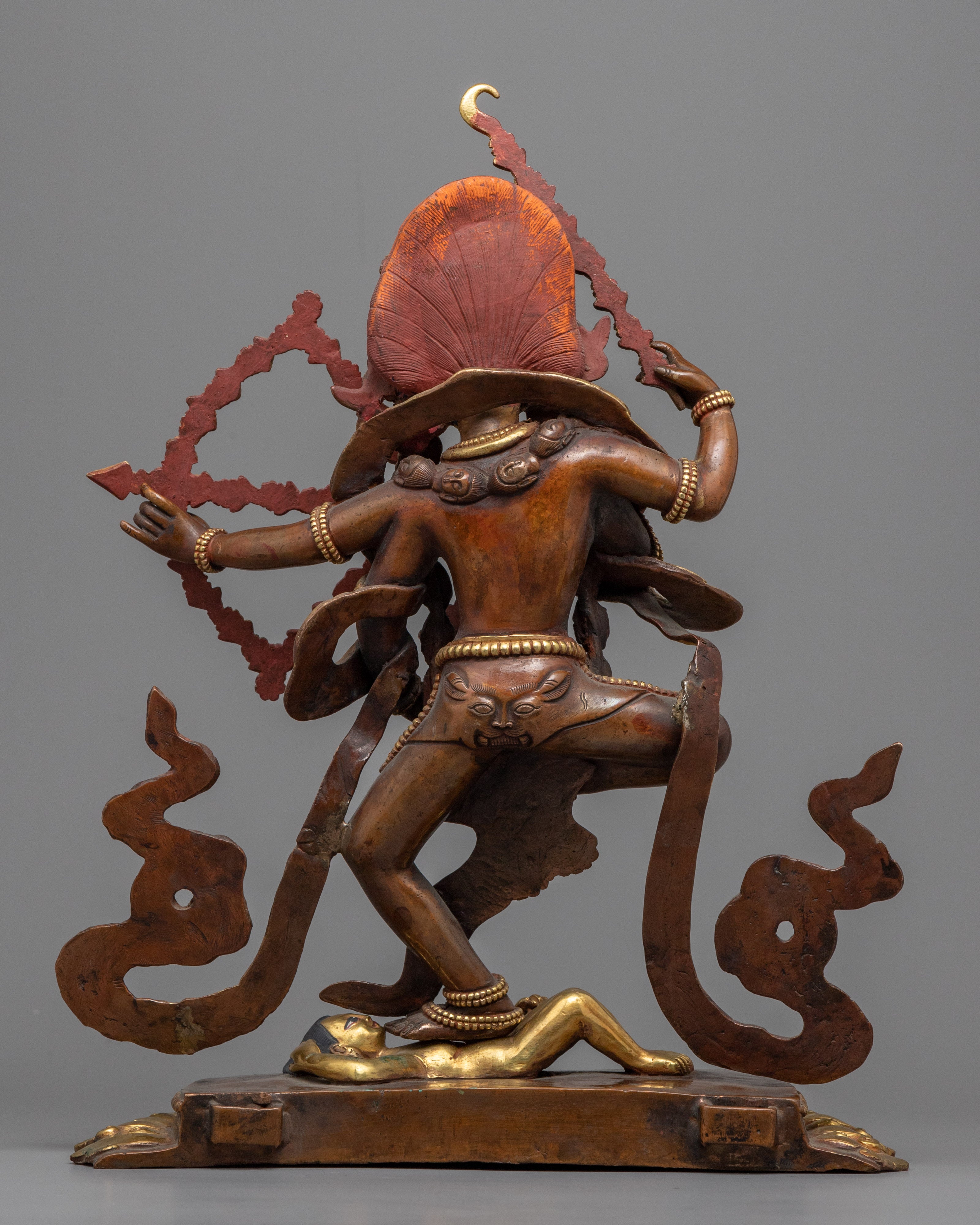 Gold Gilded Kurukulla Dakini Statue | Hand Carved Himalayan Buddhist Statue