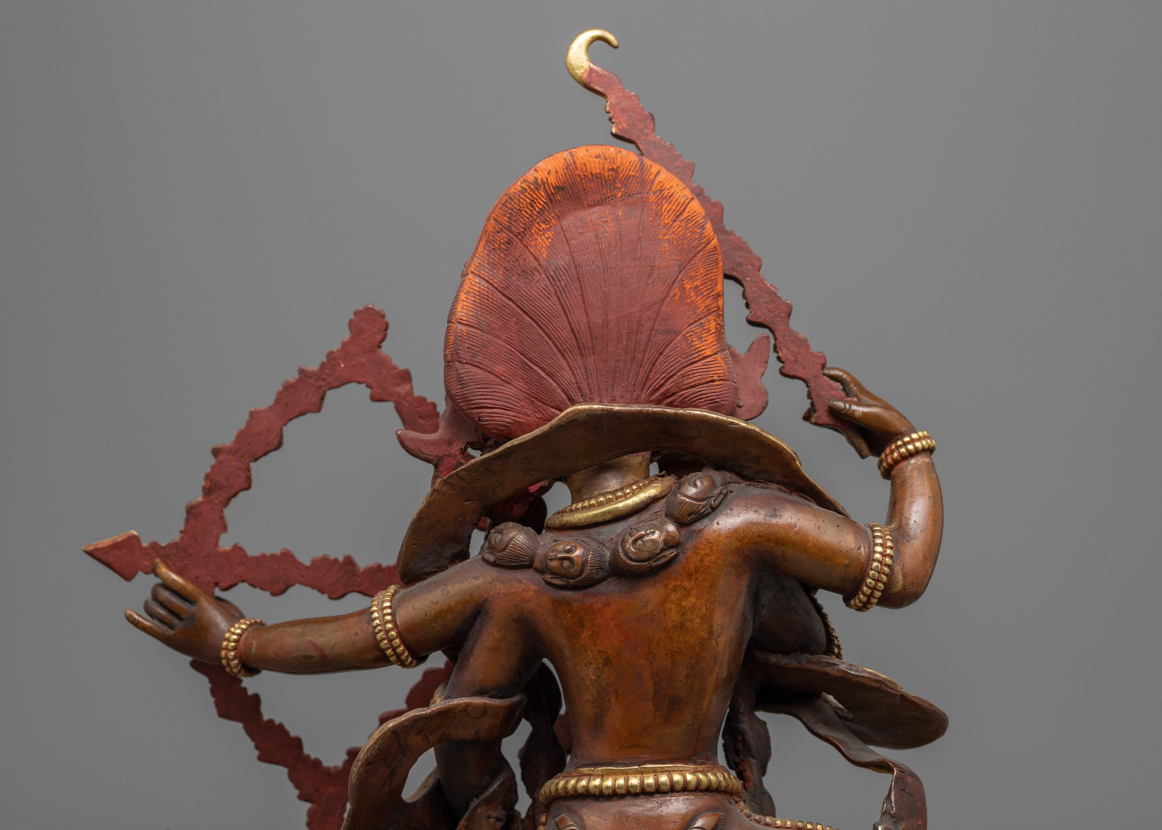 Gold Gilded Kurukulla Dakini Statue | Hand Carved Himalayan Buddhist Statue