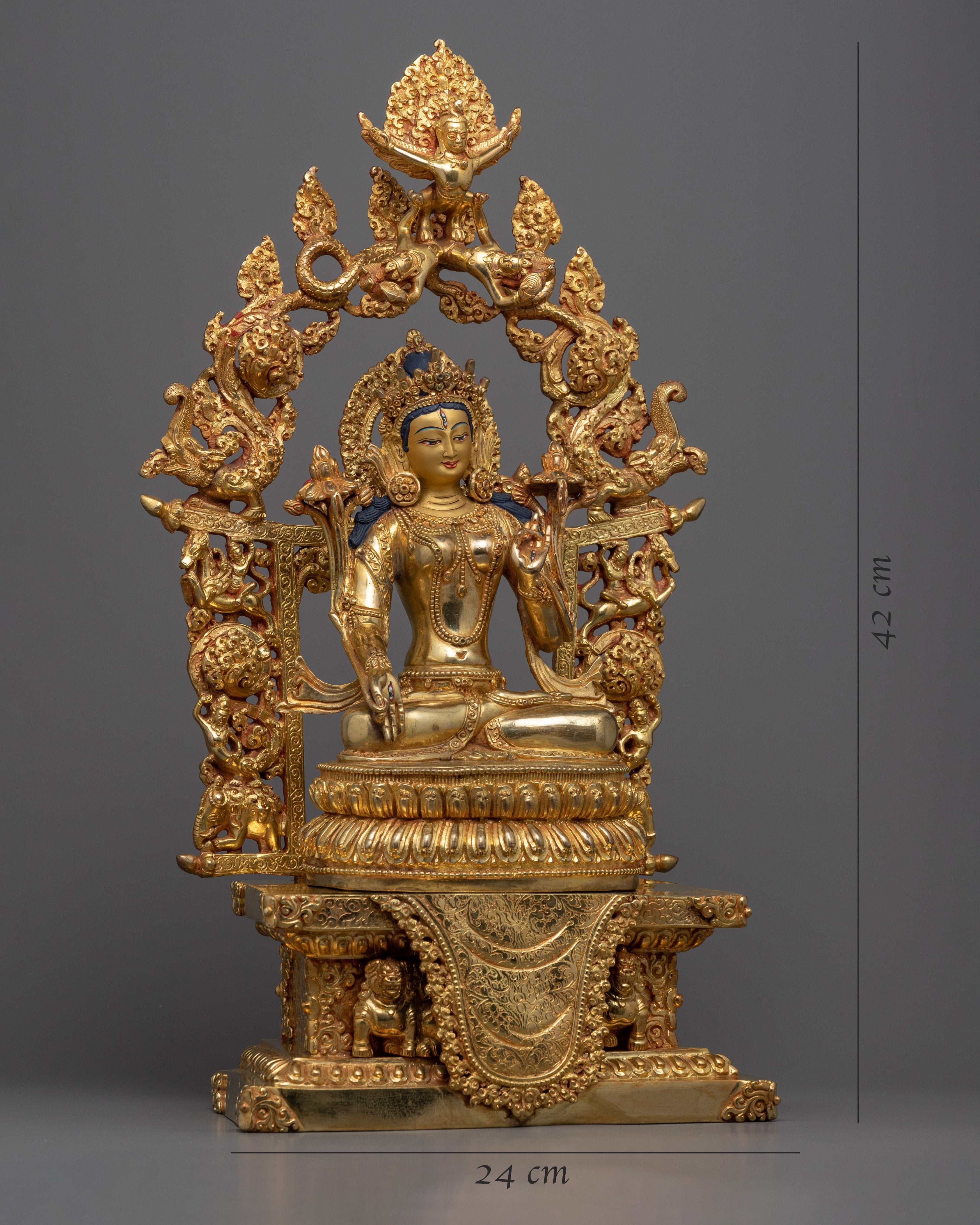 White Tara Figurine for Meditation & Ritual | Hand Carved Buddhist Statue