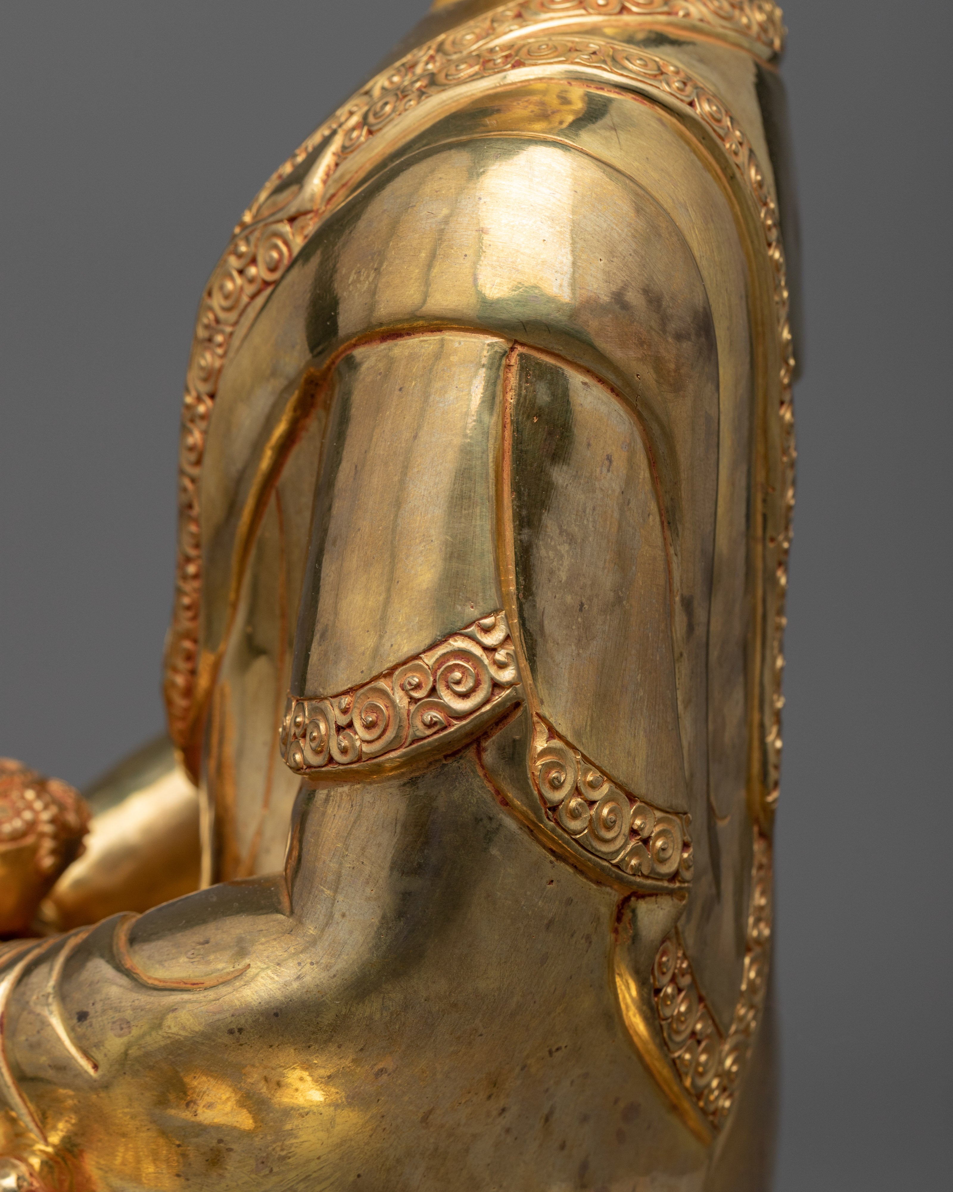 Buddha Amitabha Statue for Meditation & Rituals | Gold-Plated Tibetan Art