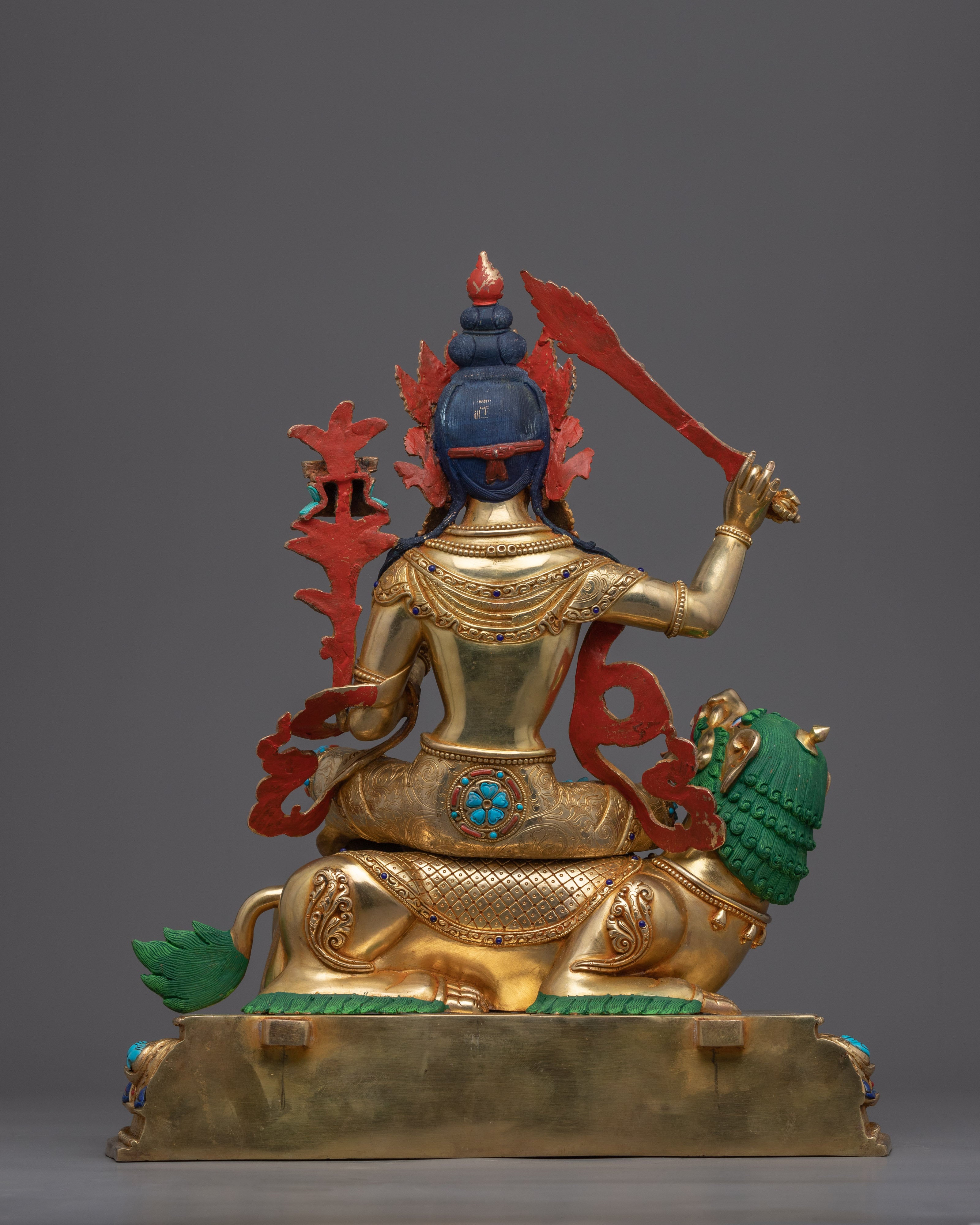 Hand-Carved Bodhisattva Manjushri Statue | Bodhisattva of Wisdom Statuette