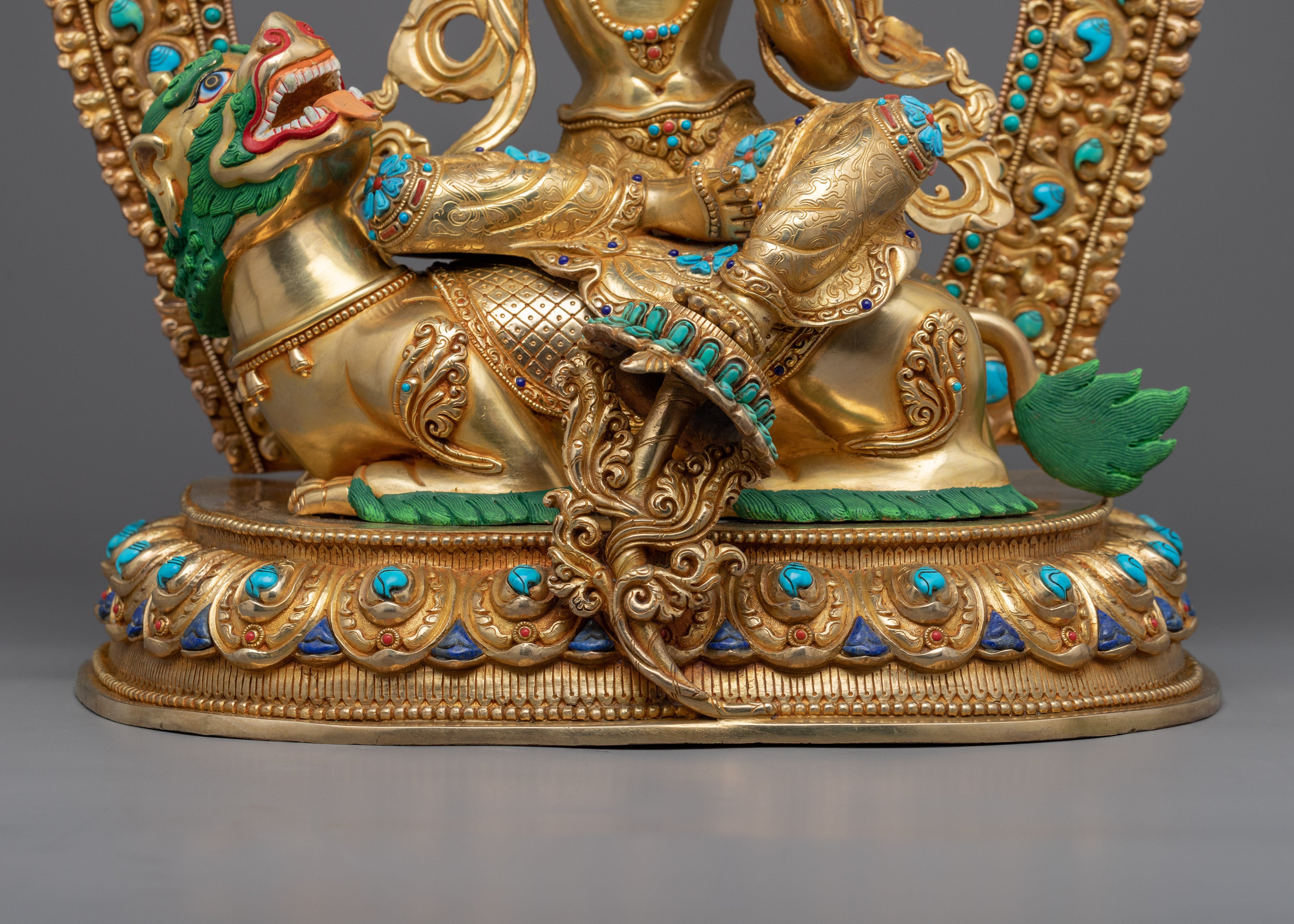 Hand-Carved Bodhisattva Manjushri Statue | Bodhisattva of Wisdom Statuette