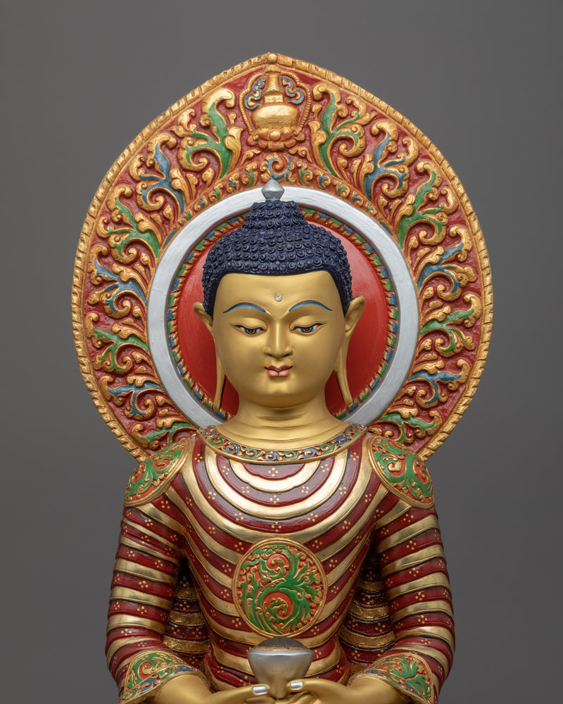 Serene Copper Buddha Amitabha Statue for Meditation | Traditional Himalayan Art