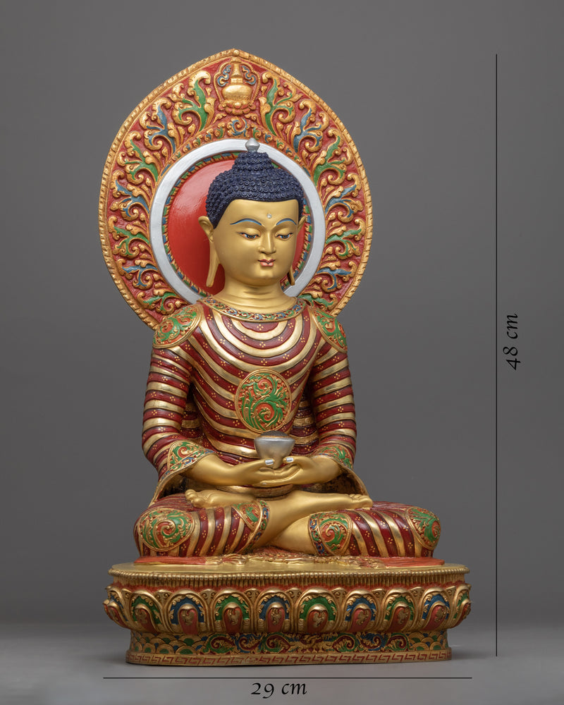 Serene Copper Buddha Amitabha Statue for Meditation | Traditional Himalayan Art