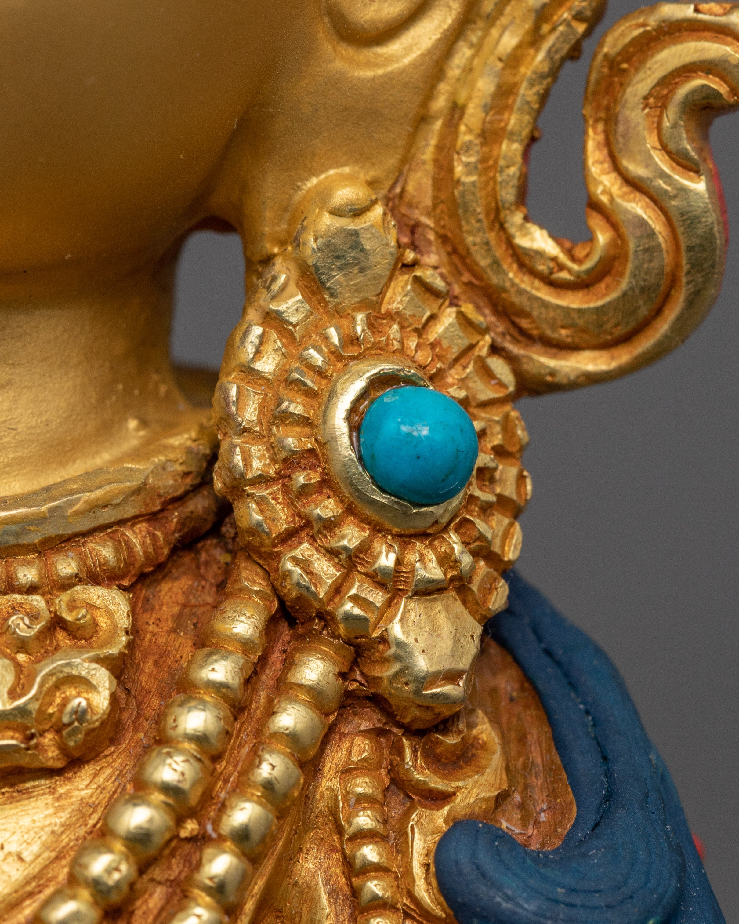 Gold Gilded Bodhisattva Vajrasattva Statue | Traditional Handcrafted Buddhist Art