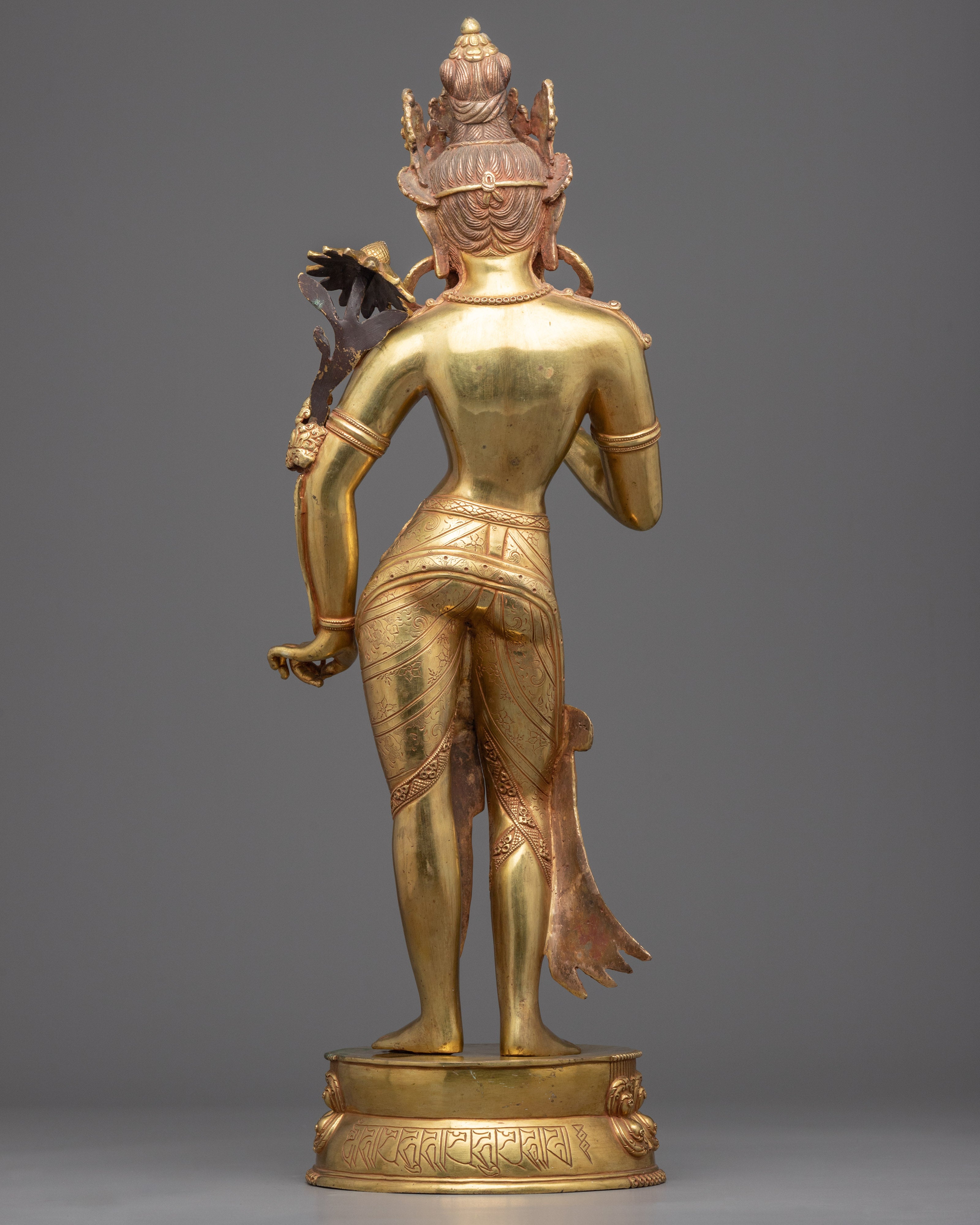 Standing Green Tara Statue | Hand Carved Female Bodhisattva Statue