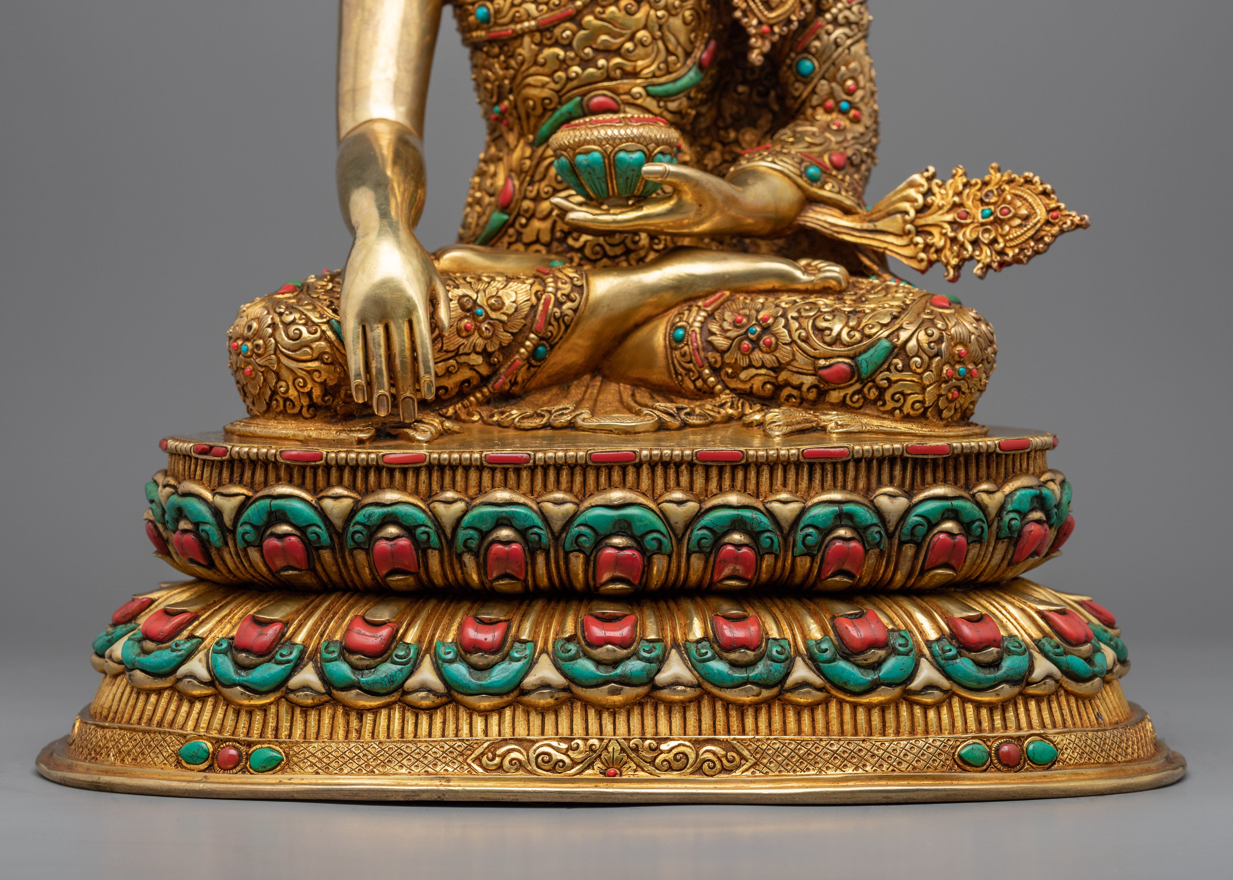 Shakyamuni Buddha, the Historical Buddha Sculpture | Gold-Plated Himalayan Art
