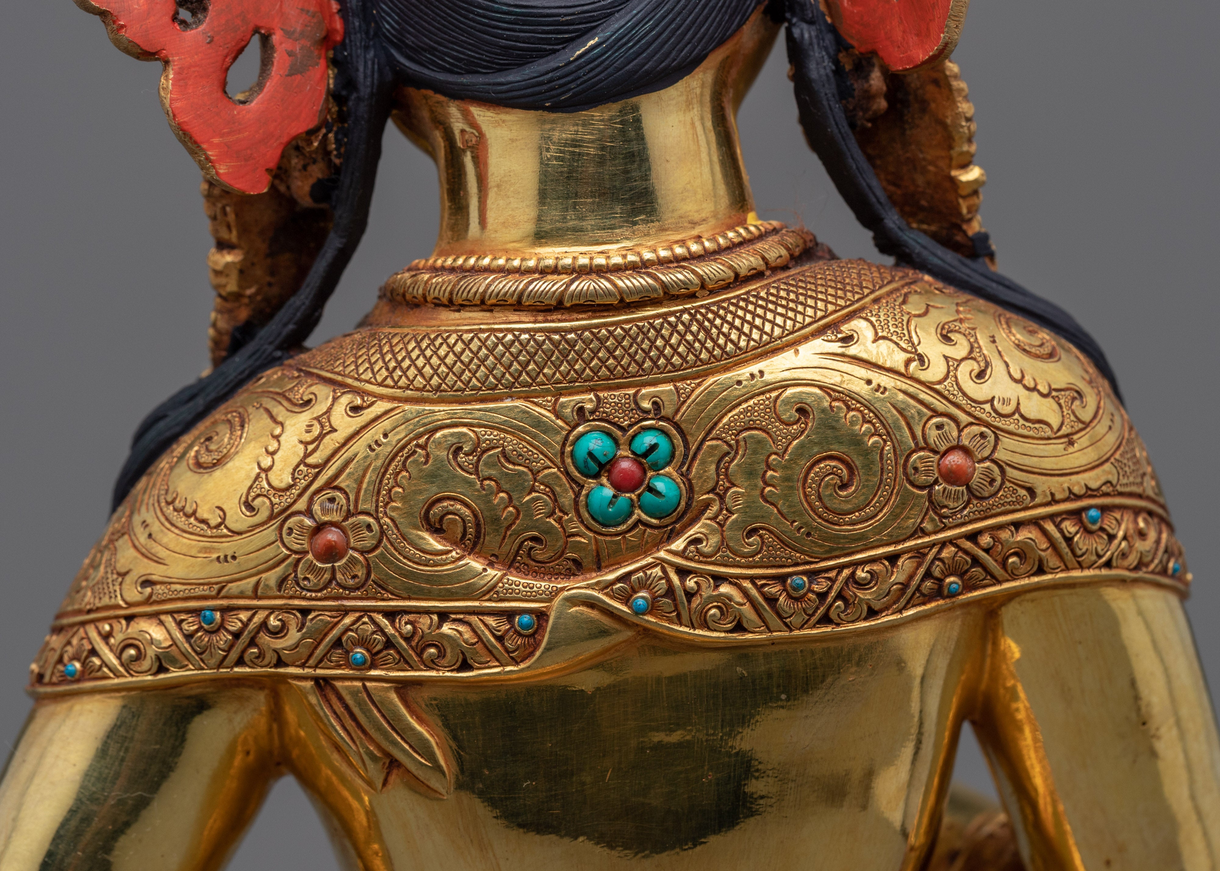 24K Gold Gilded Vajrasattva Statue | Traditional Tibetan Style Buddhist Statue