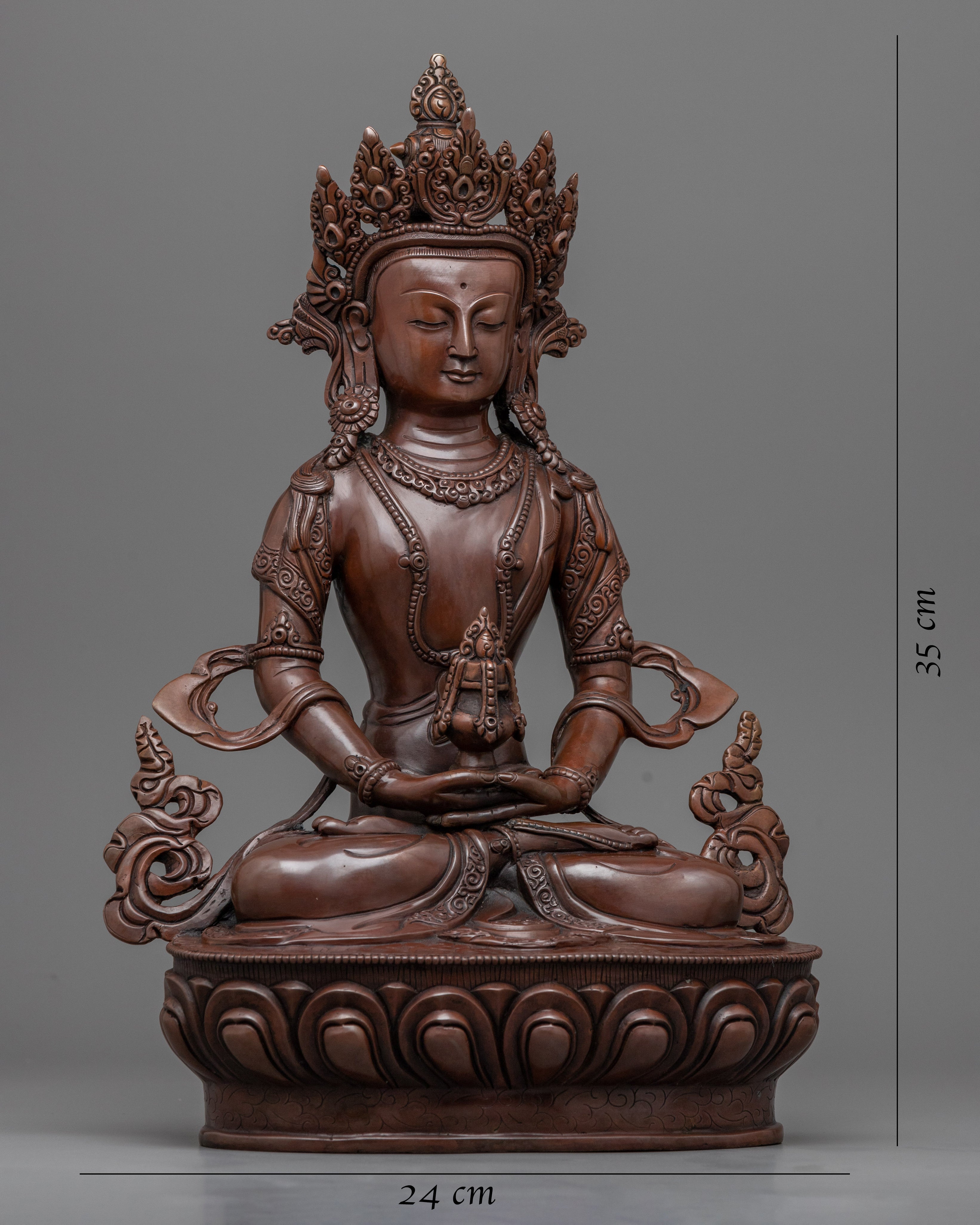 Seated Amitayus Buddha Statue  | Handmade Traditional Nepali Figure