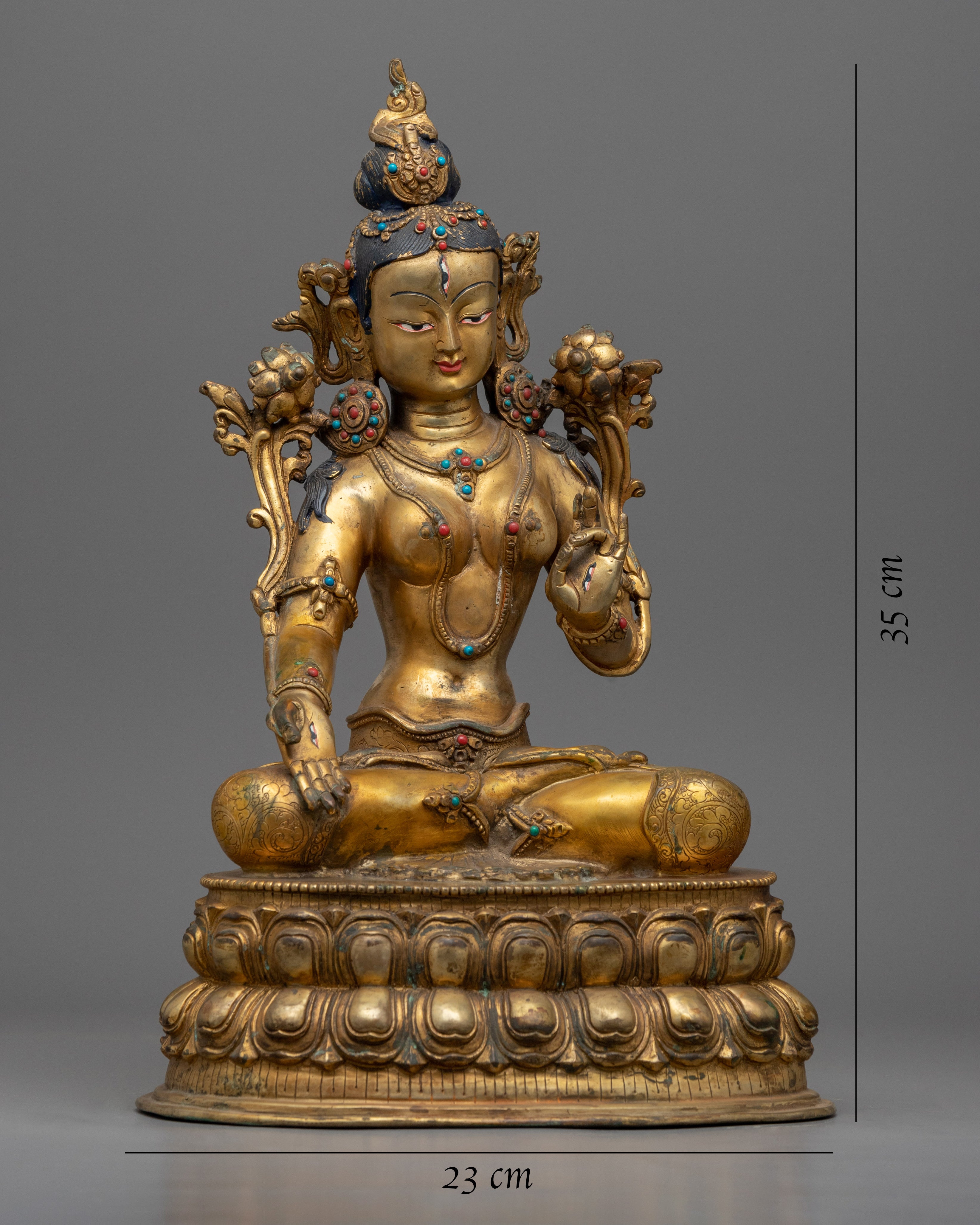 Gold Gilded White Tara Art | Bodhisattva of Compassion Statue