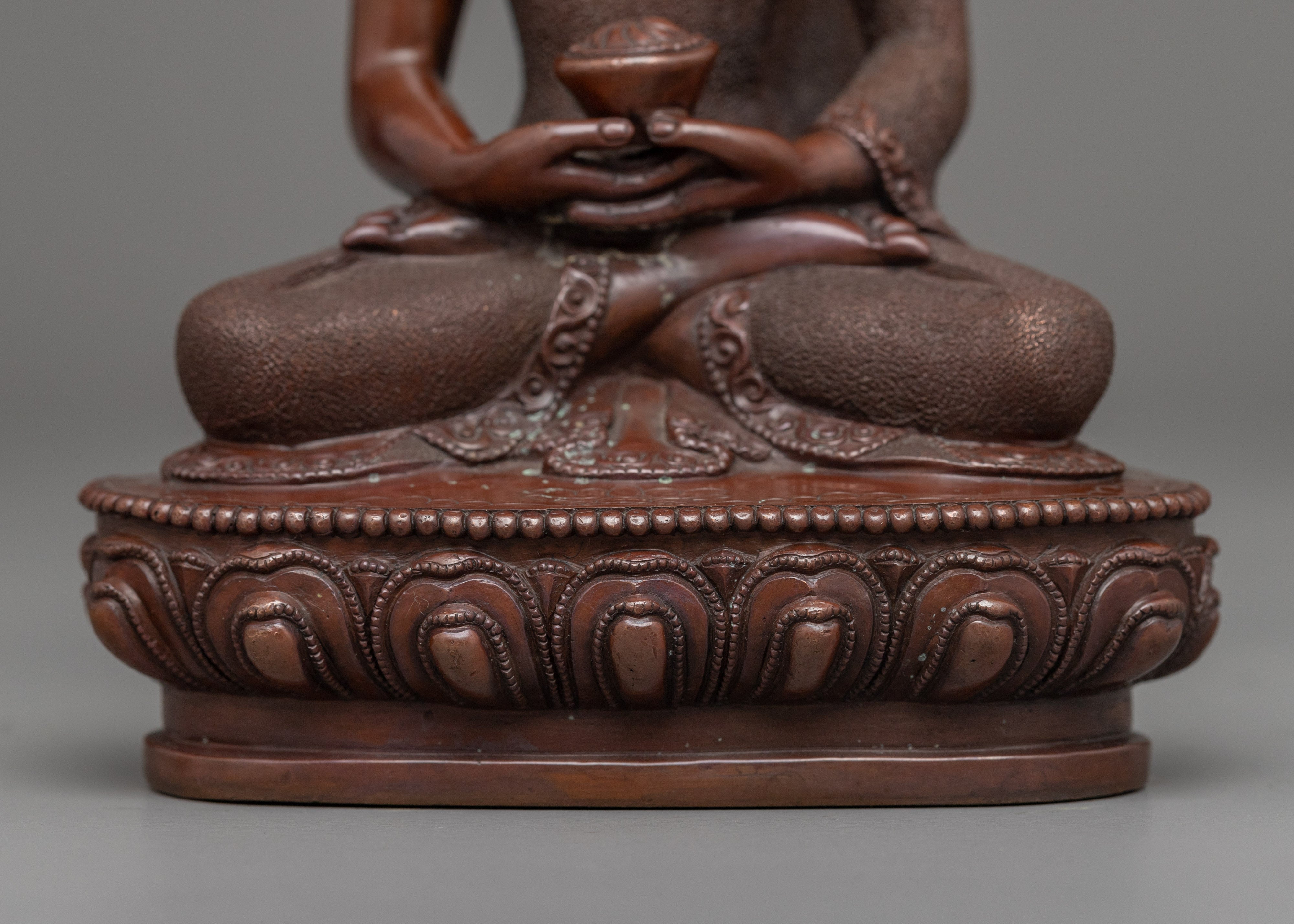 Handcrafted Buddha Amitabha Statue | Buddhist Oxidized Copper Statue