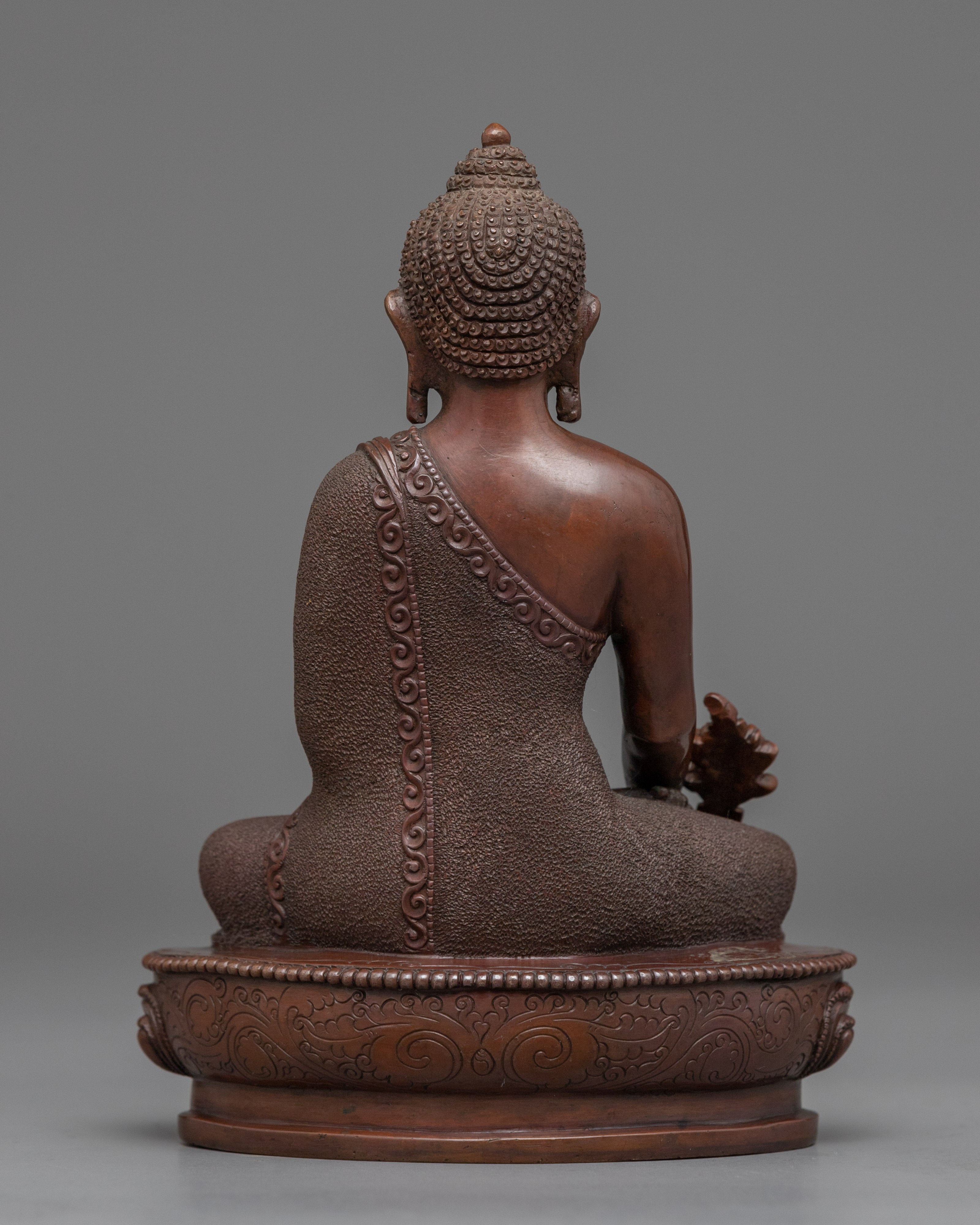 Bhaisajyaguru Medicine Buddha Statue | Buddhist Oxidized Copper Sculpture for Healing