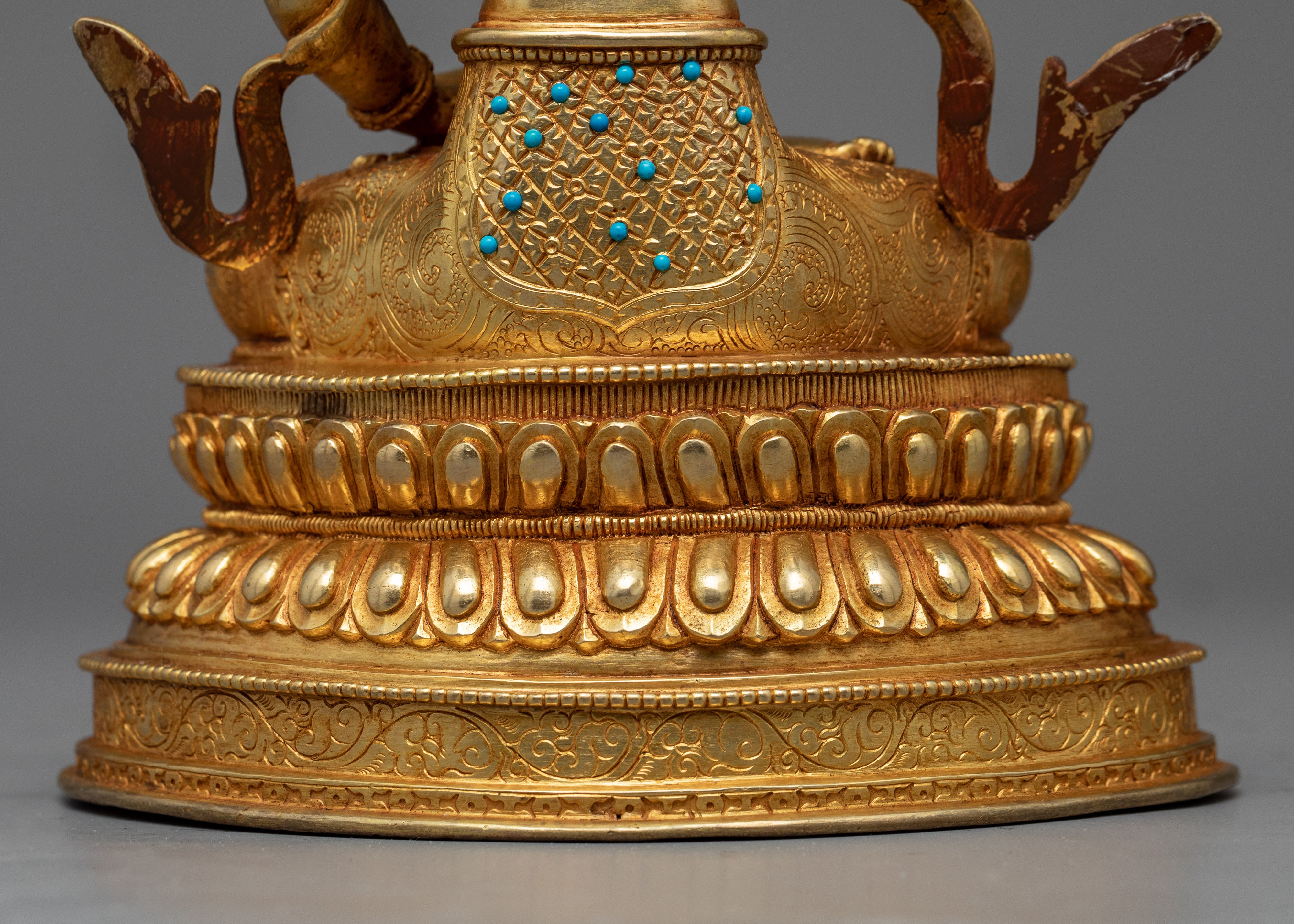 Bodhisattva Vajrasattva Scultpure for Meditation and Ritual | Gold-Plated Dorje Sempa Statue