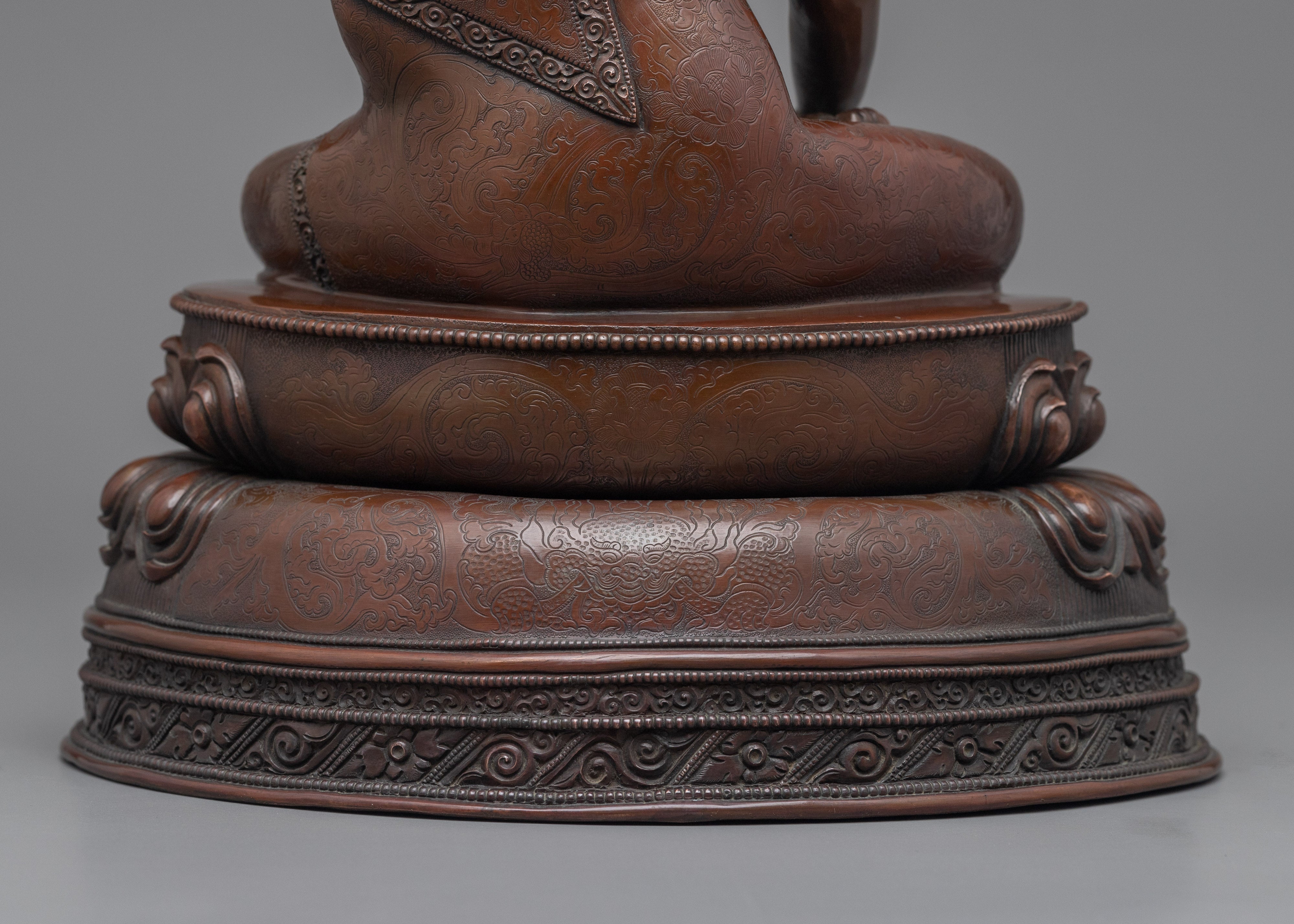 Statue of the Historical Buddha Shakyamuni | Buddhist Oxidized Copper Statue