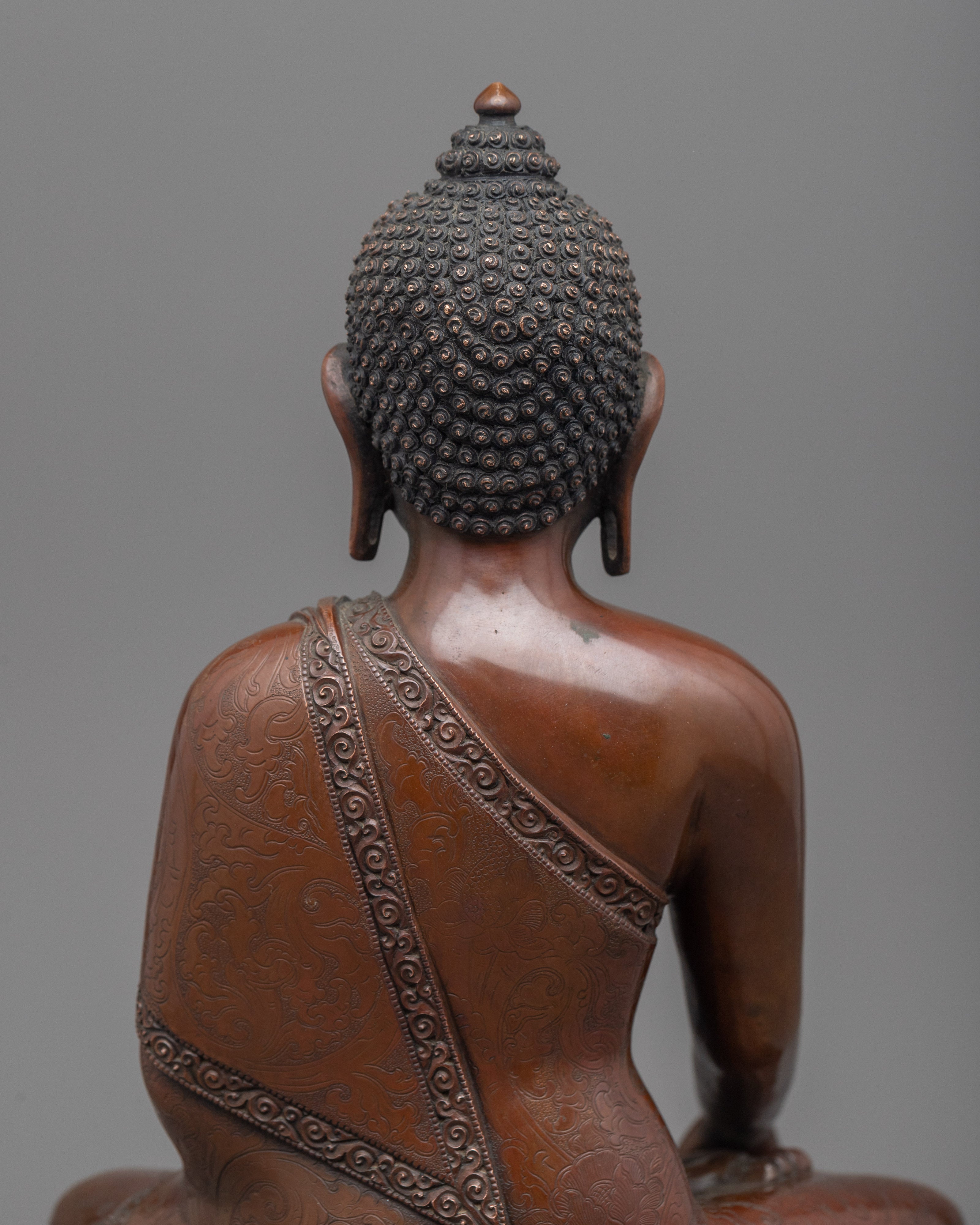 Statue of the Historical Buddha Shakyamuni | Buddhist Oxidized Copper Statue