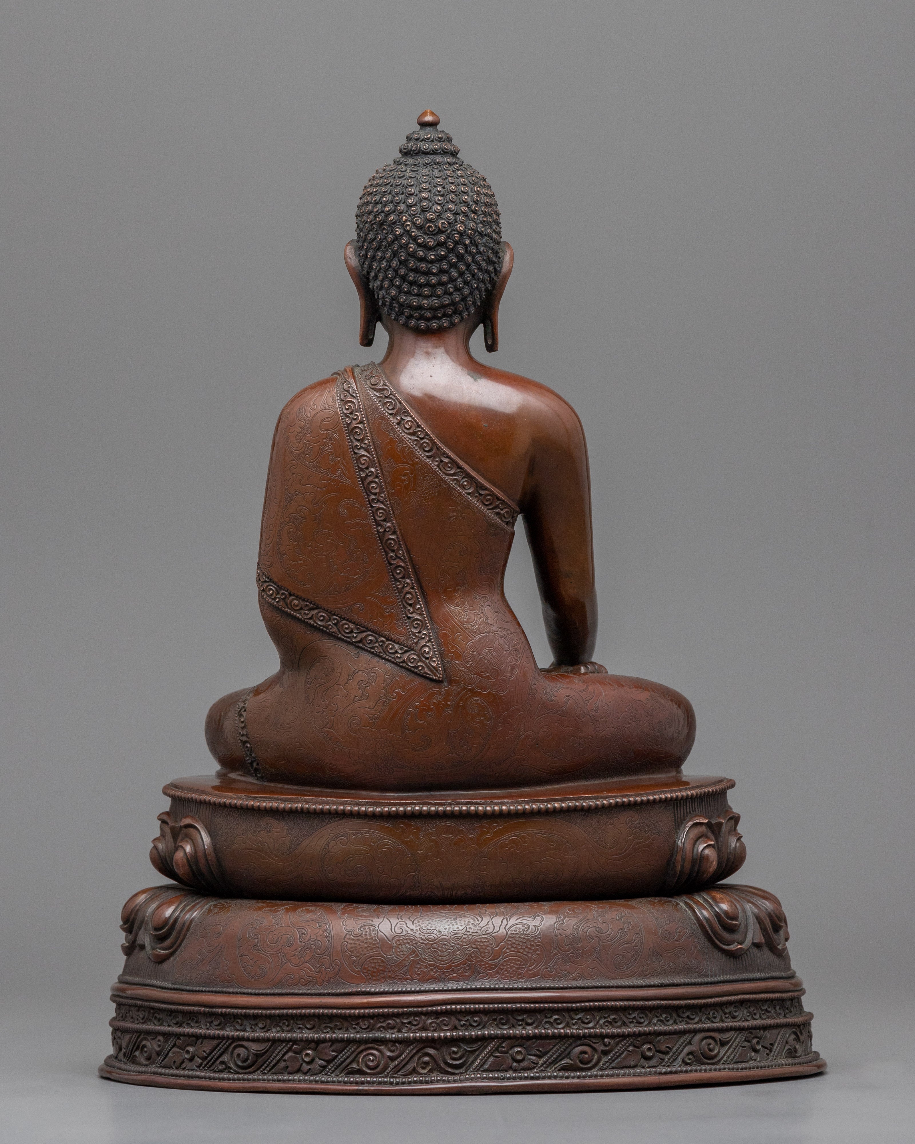 Statue of the Historical Buddha Shakyamuni | Buddhist Oxidized Copper Statue