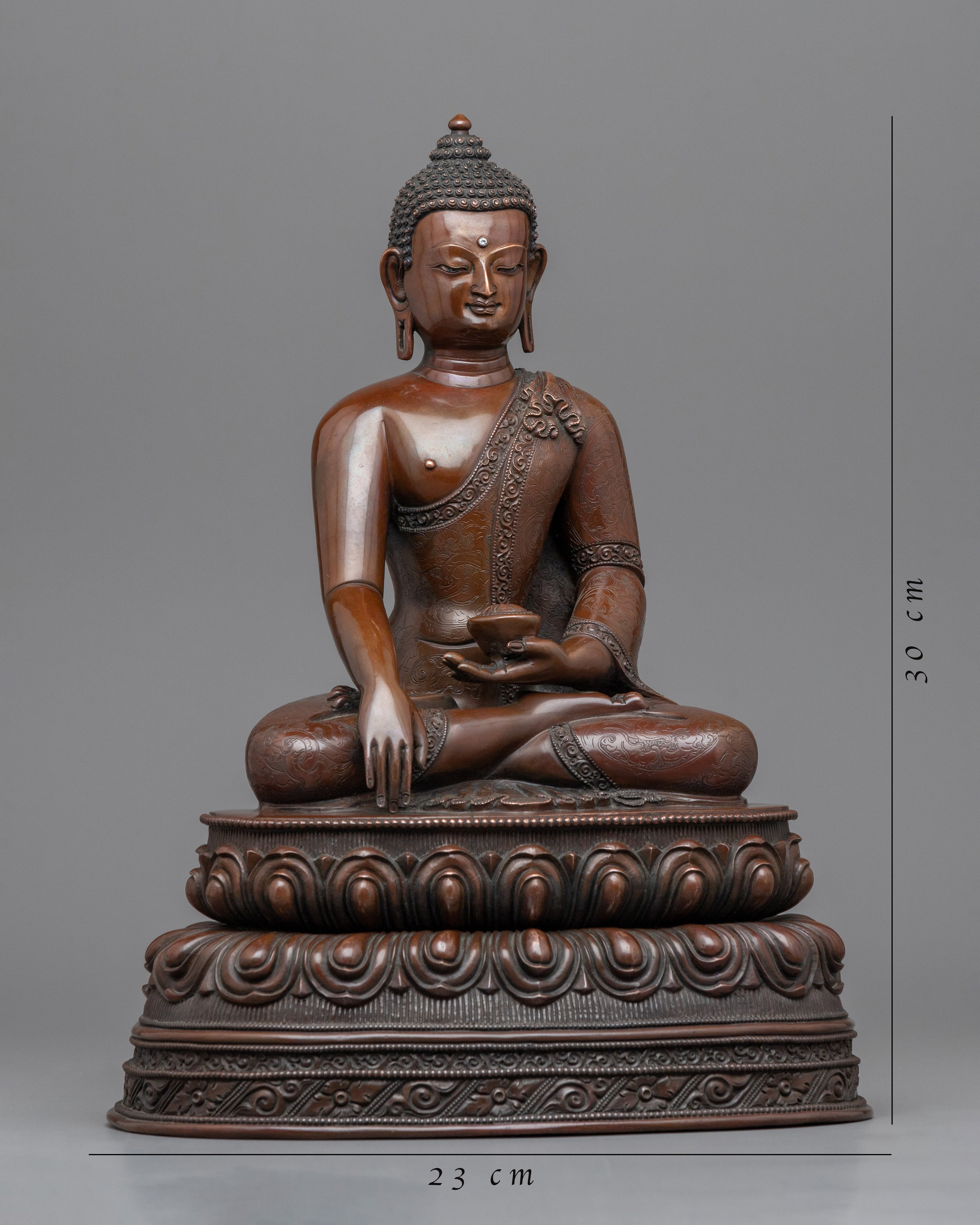 Statue of the Historical Buddha Shakyamuni | Buddhist Oxidized Copper Statue