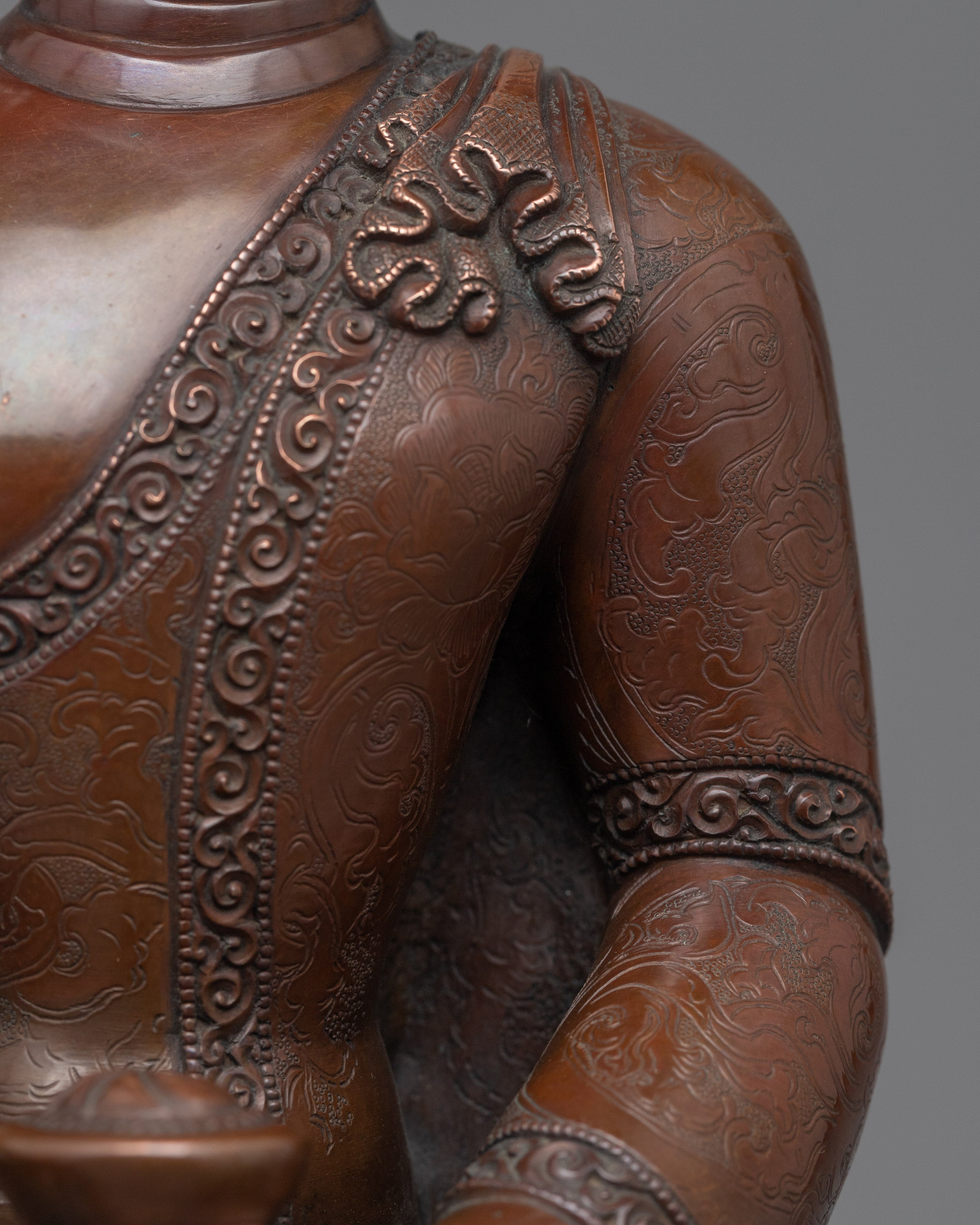 Statue of the Historical Buddha Shakyamuni | Buddhist Oxidized Copper Statue