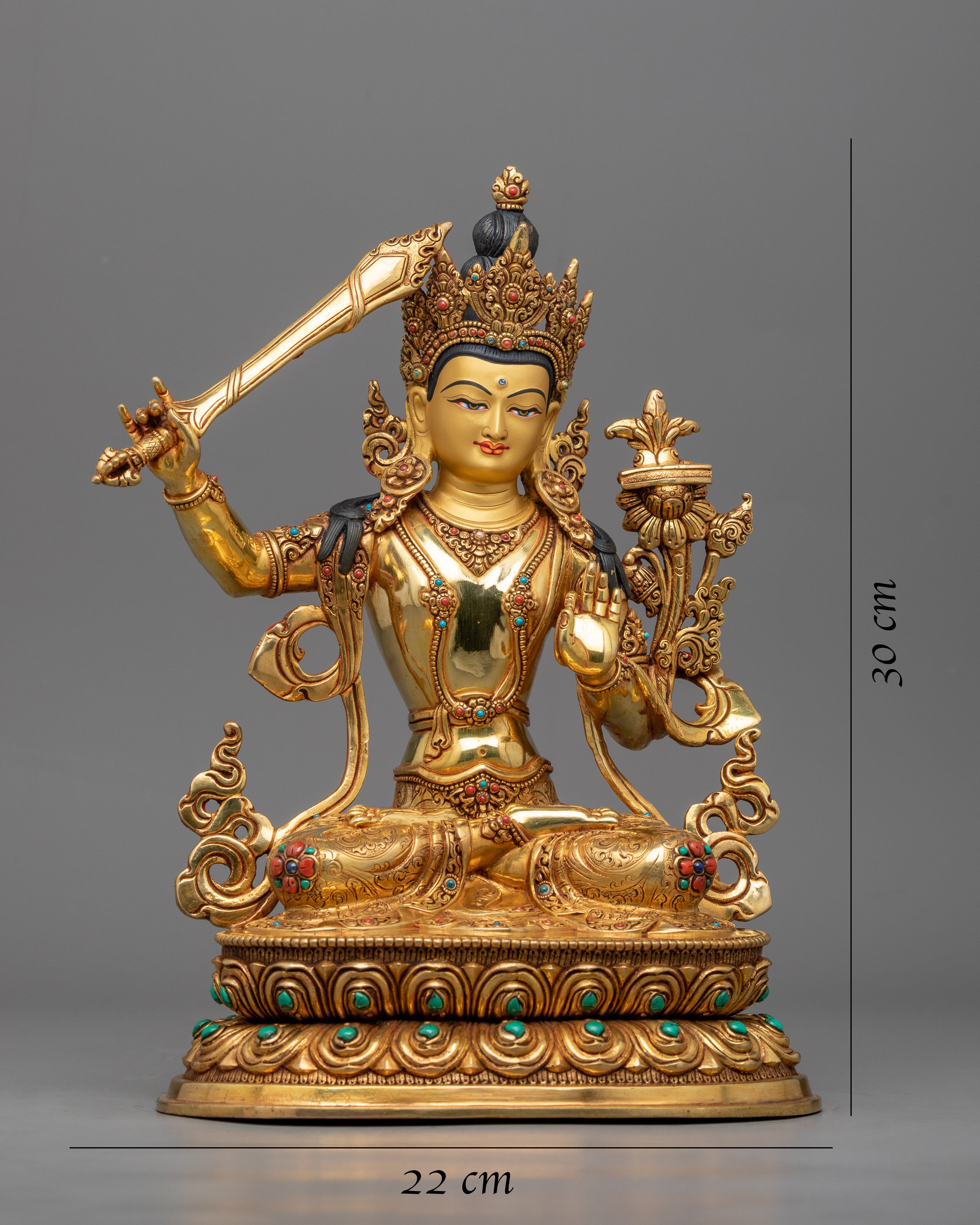 Manjushri Bodhisattva Statue | Hand-Carved Bodhisattva Statue