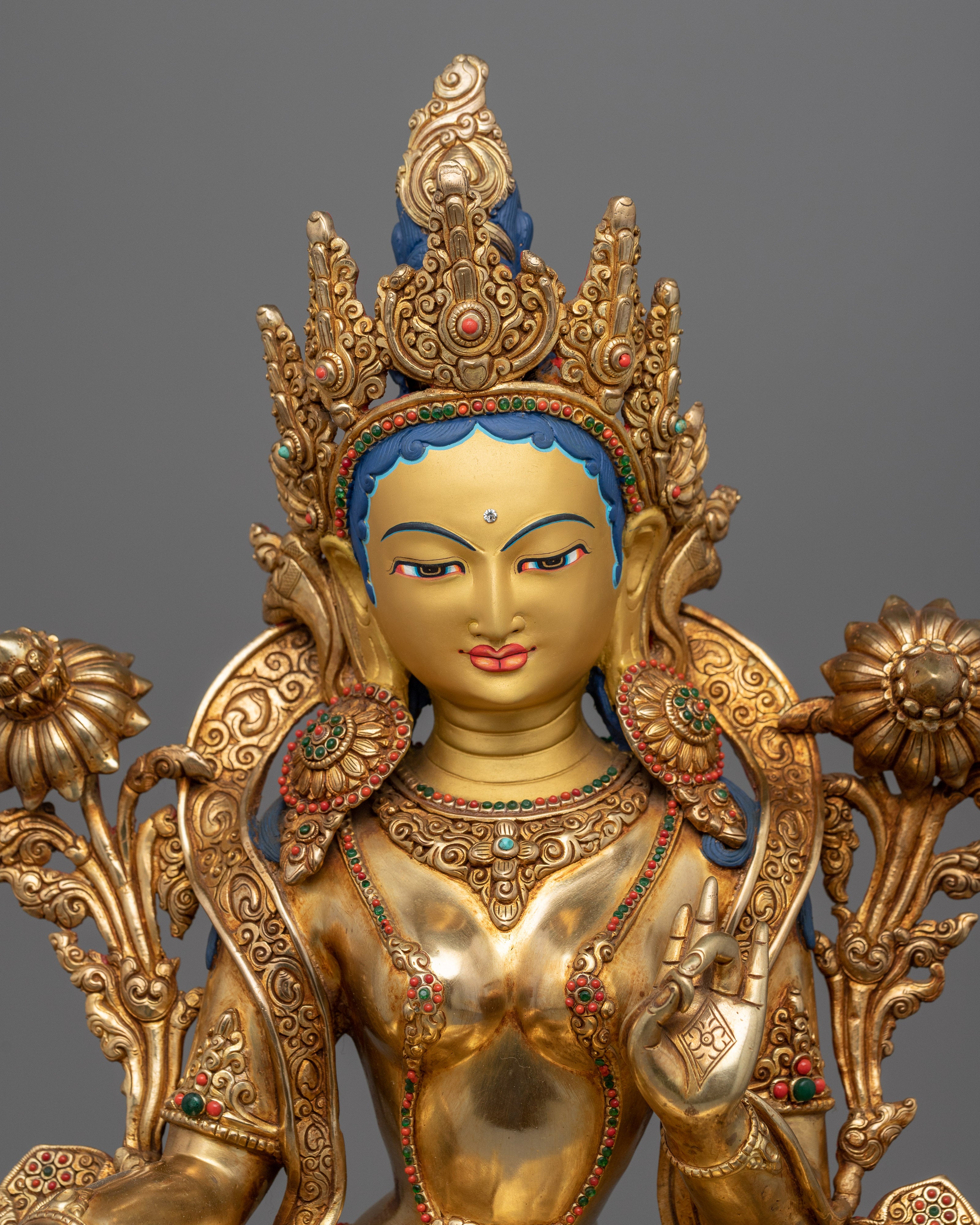 Green Tara Bodhisattva Statue | Traditional Tibetan Style Buddhist Statue