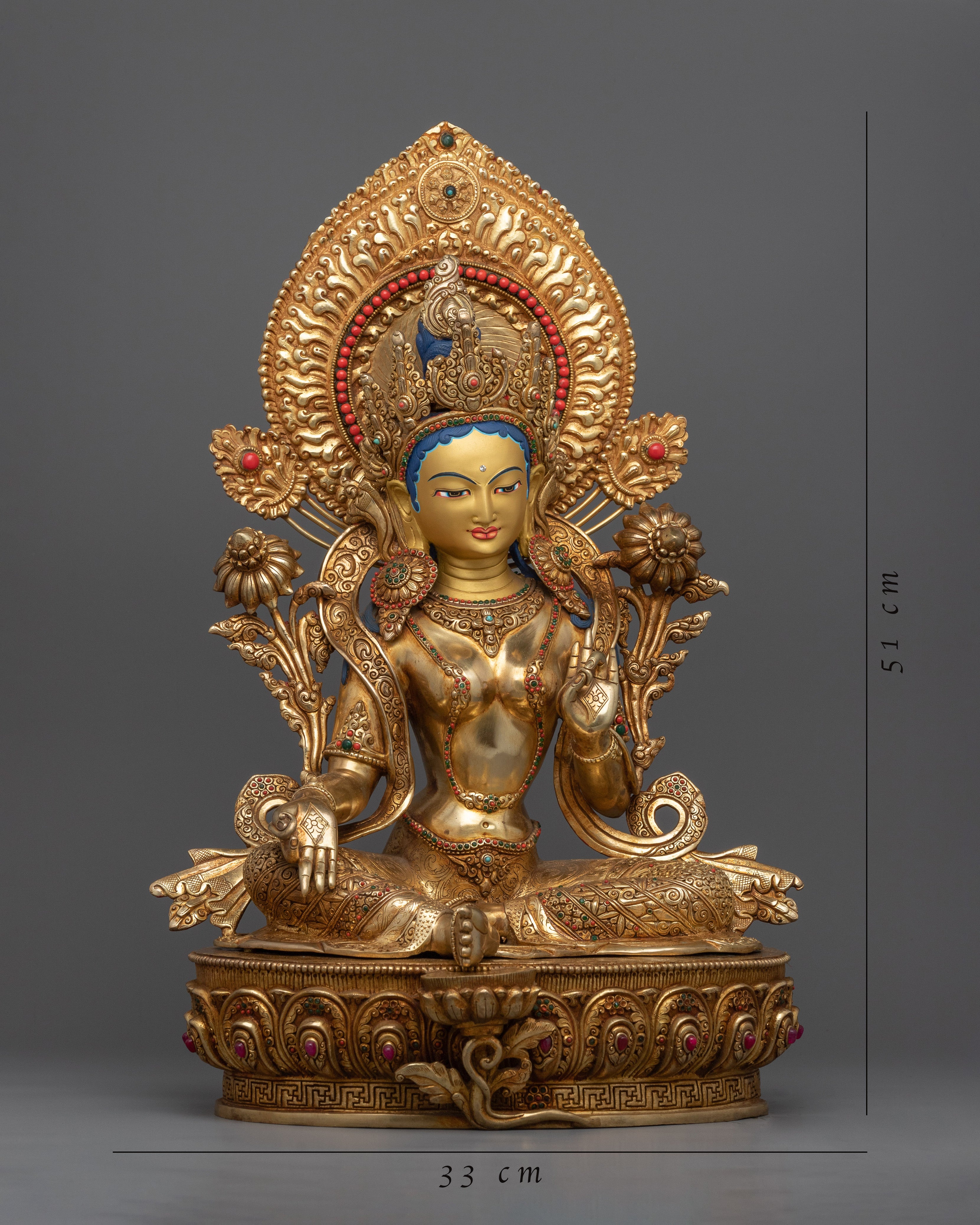 Green Tara Bodhisattva Statue | Traditional Tibetan Style Buddhist Statue