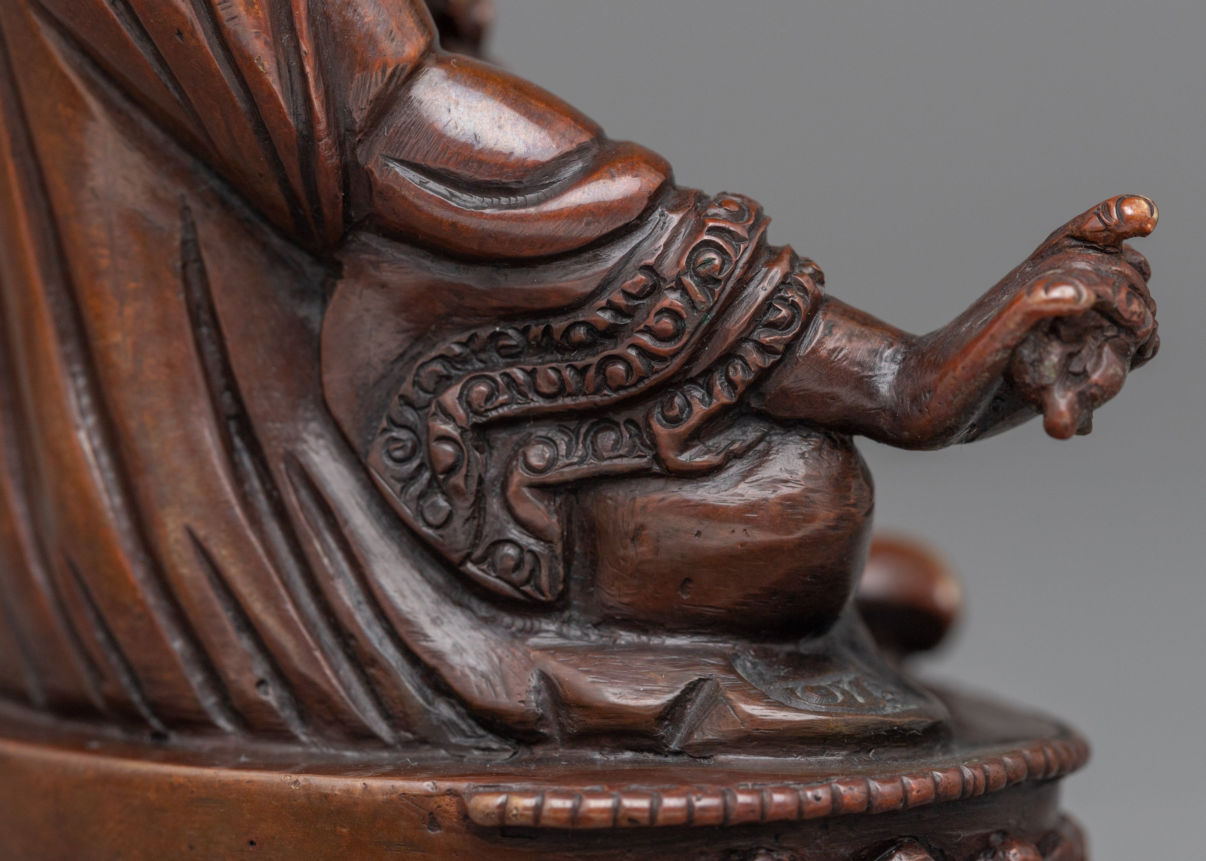 Guru Rinpoche Statue for Meditation and Ritual | Hand-Carved Padmasambhava Statue