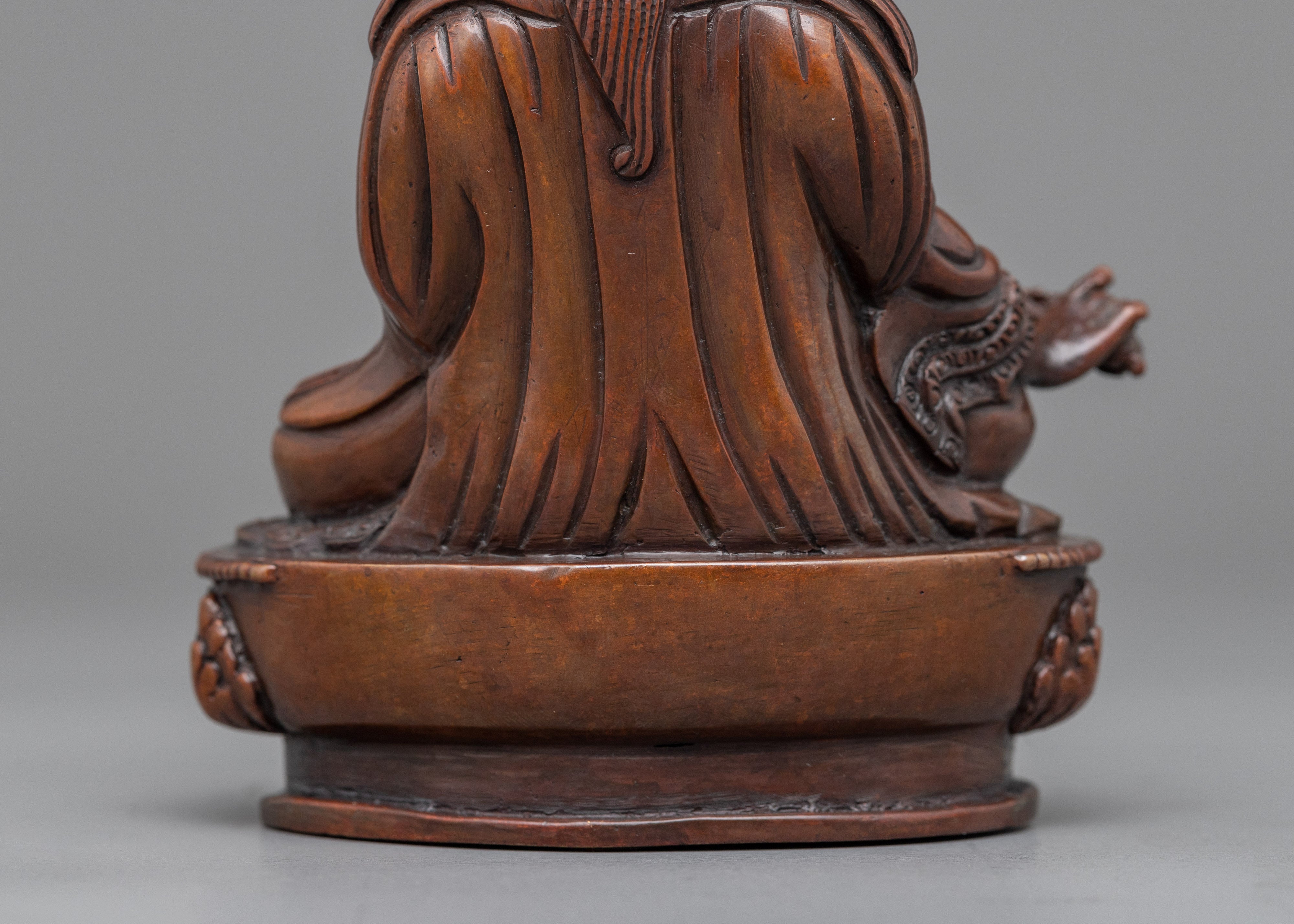 Guru Rinpoche Statue for Meditation and Ritual | Hand-Carved Padmasambhava Statue