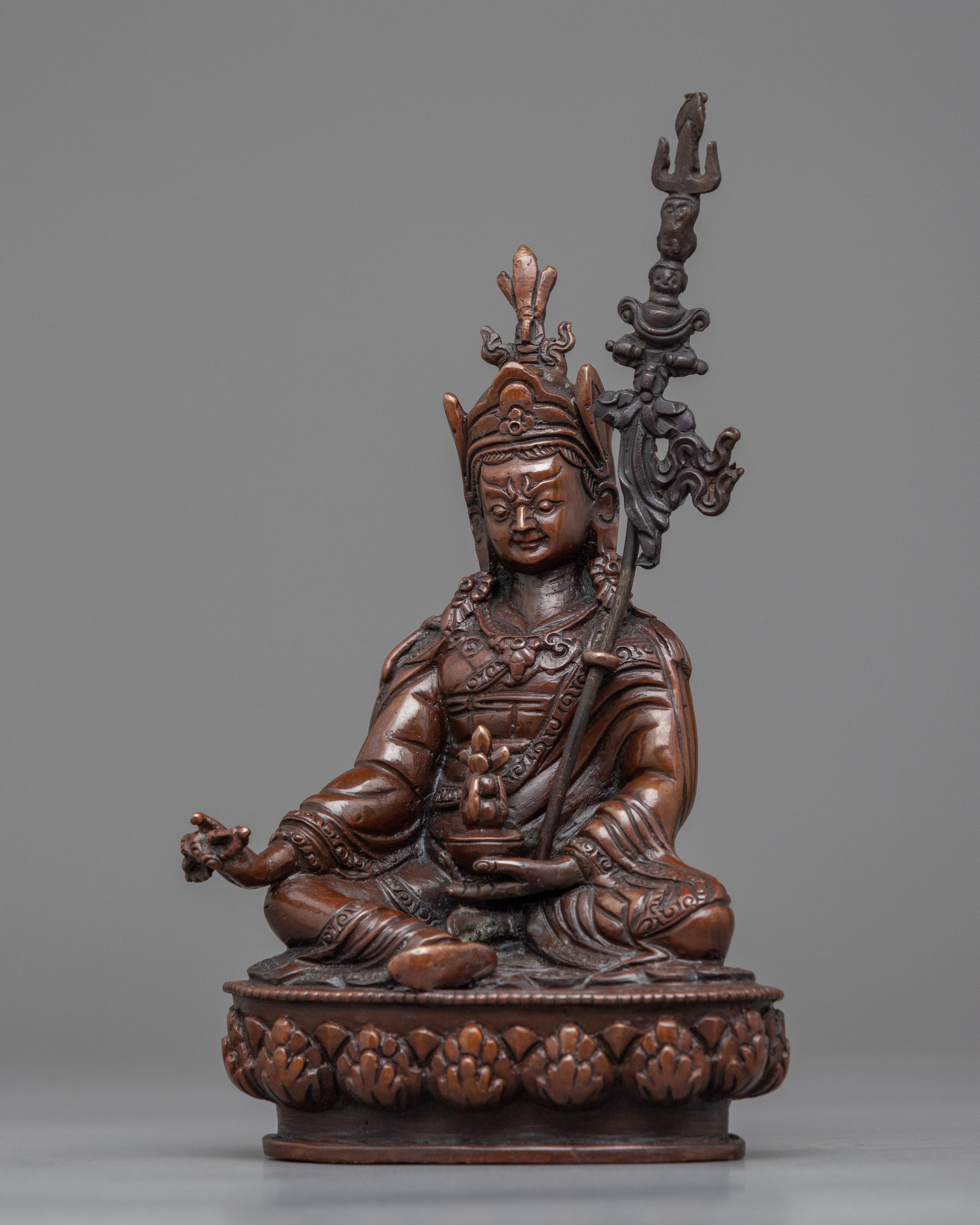 Guru Rinpoche Statue for Meditation and Ritual | Hand-Carved Padmasambhava Statue