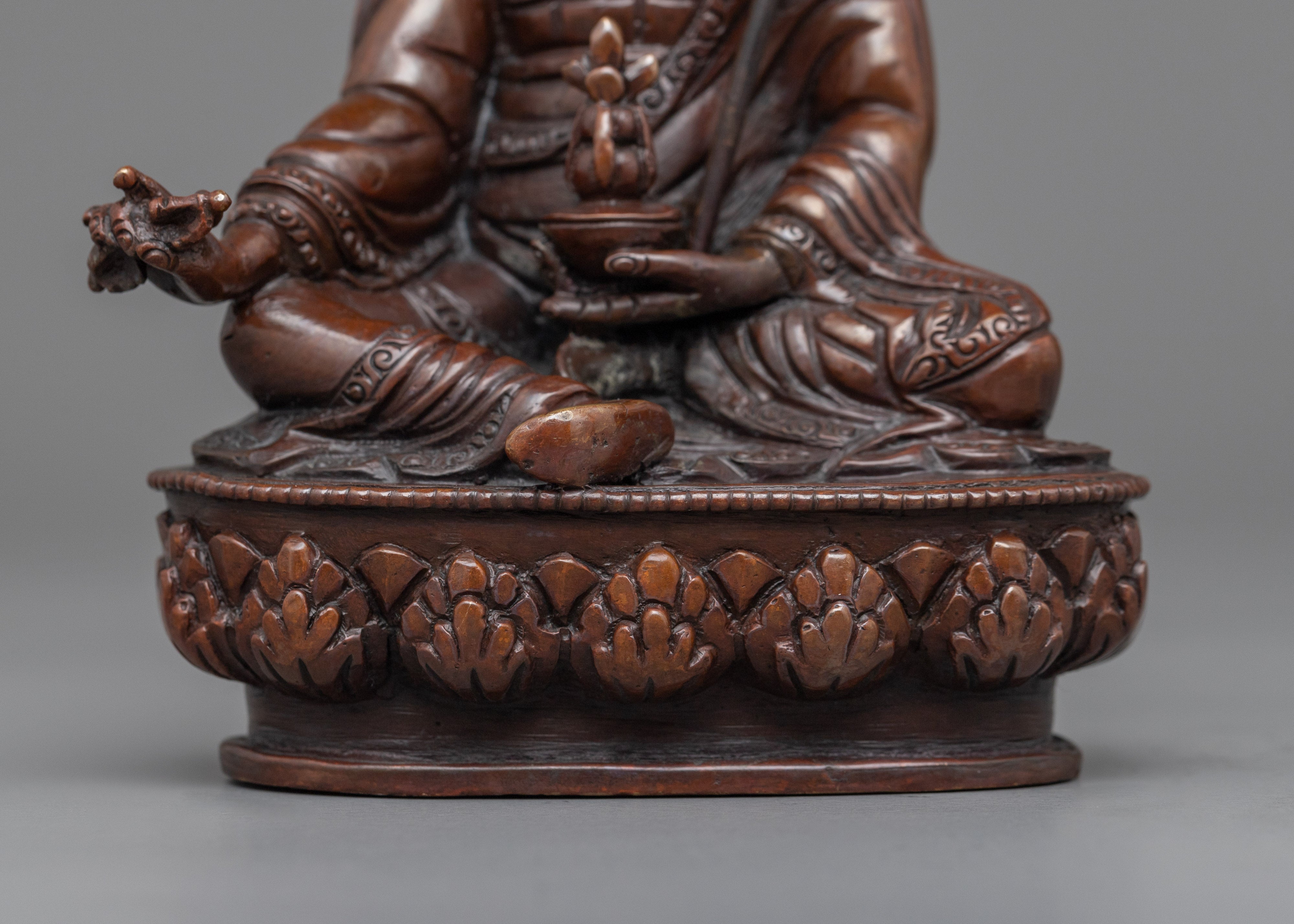 Guru Rinpoche Statue for Meditation and Ritual | Hand-Carved Padmasambhava Statue